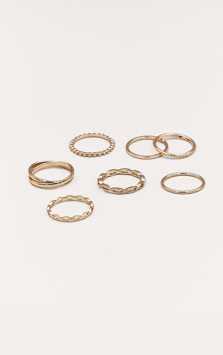 Gold Assorted Pack of 8 Dainty Rings Product Image