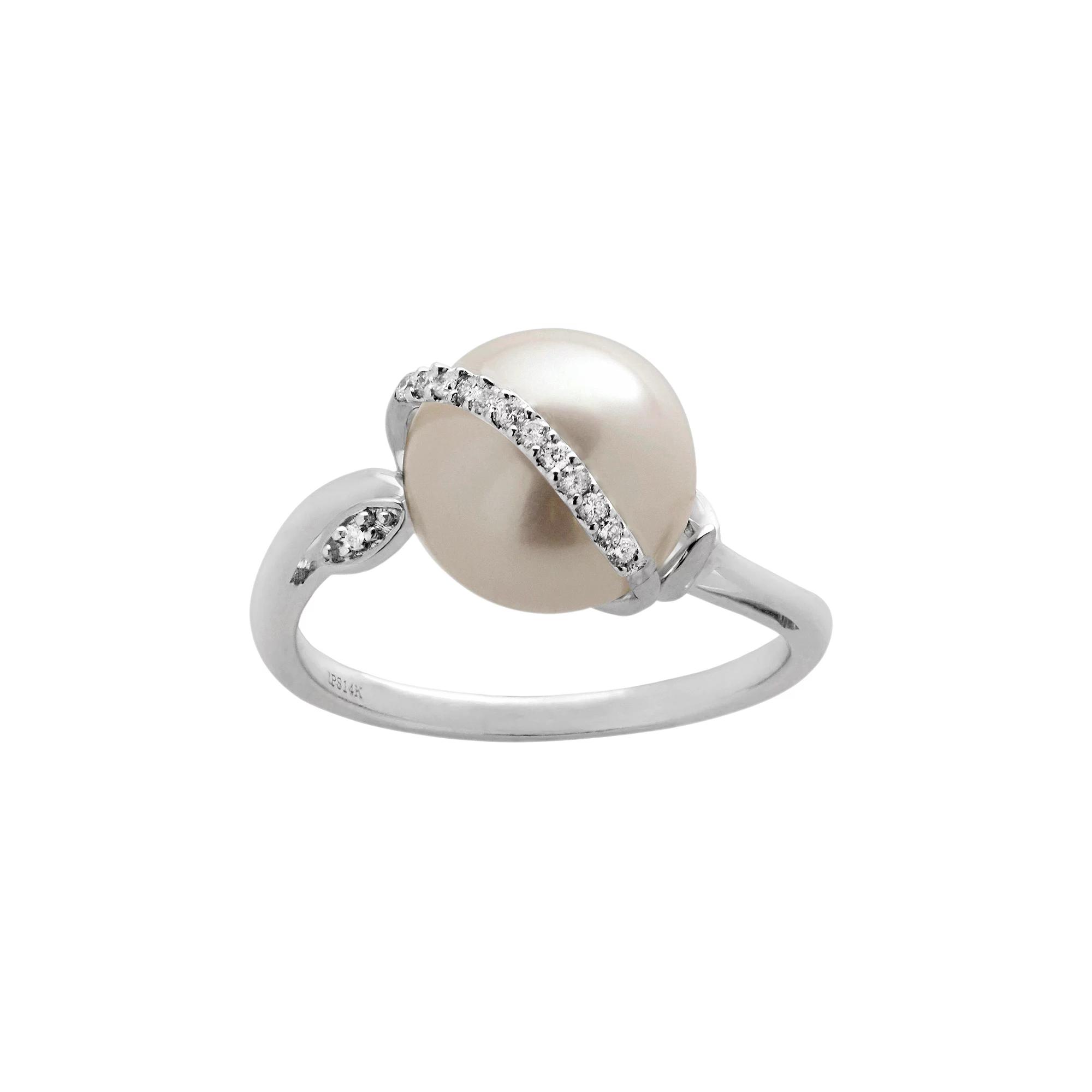 PearLustre by Imperial Freshwater Cultured Pearl & Diamond Accent 14k White Gold Ring, Women's,  Product Image