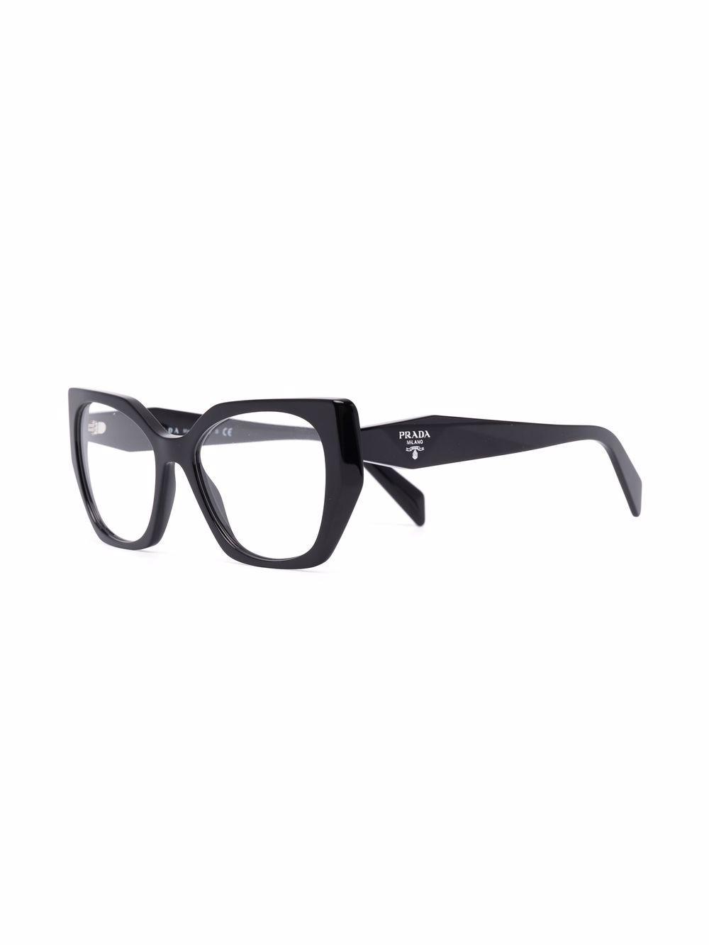 cat eye-frame logo-embossed glasses Product Image