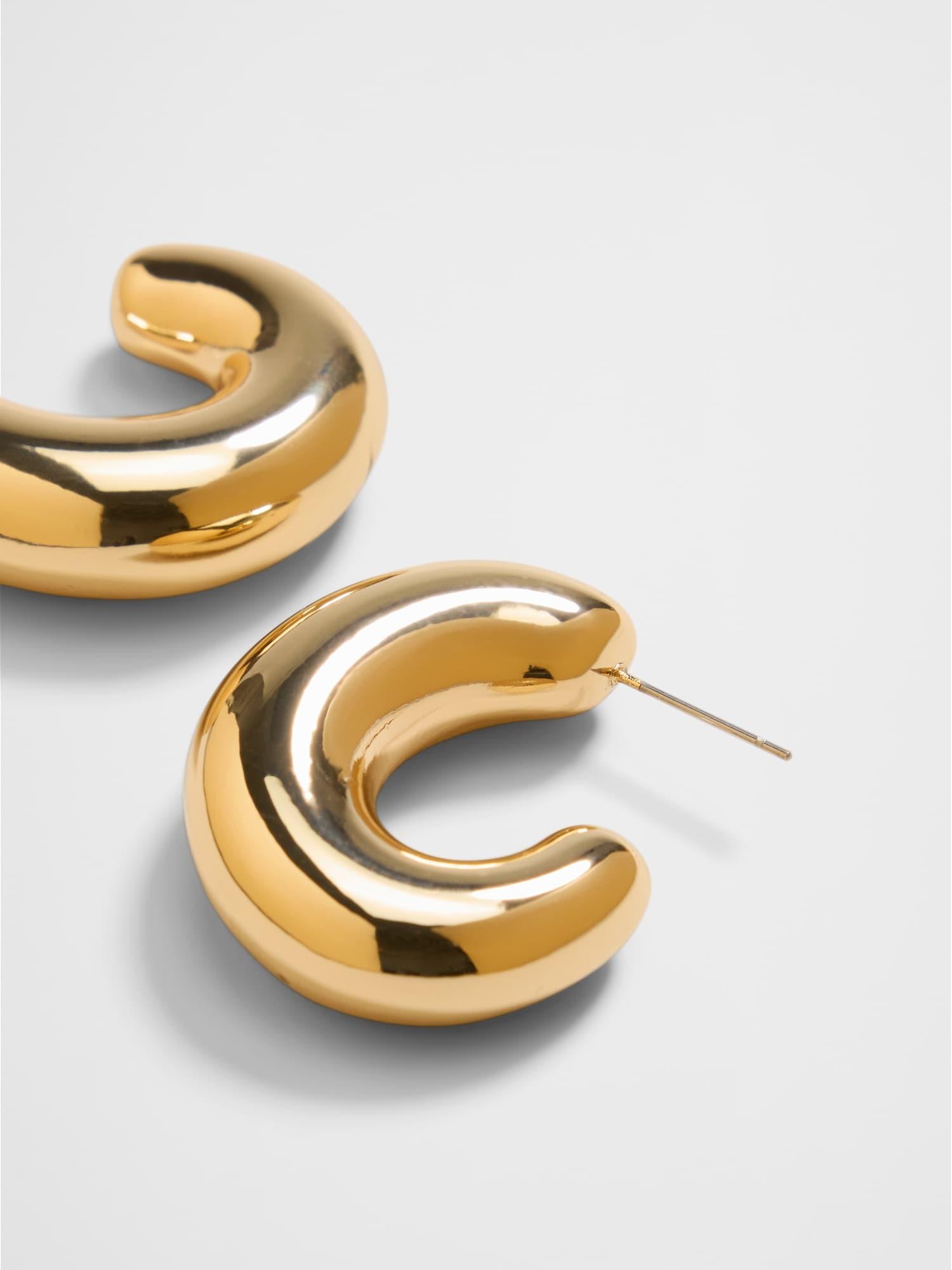 Puffy Half Hoop Earrings Product Image
