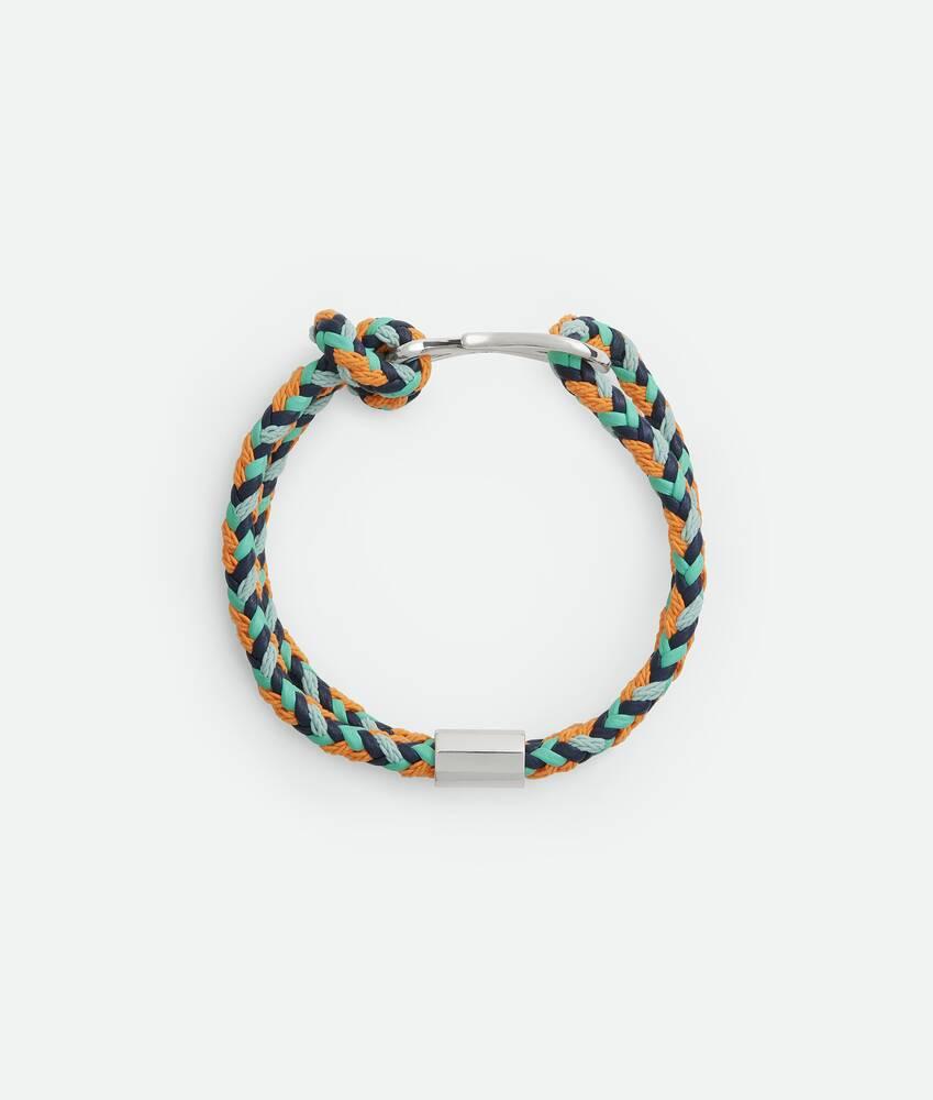 Men's Braid Leather Bracelet in Green oasis/dark sapphire Product Image