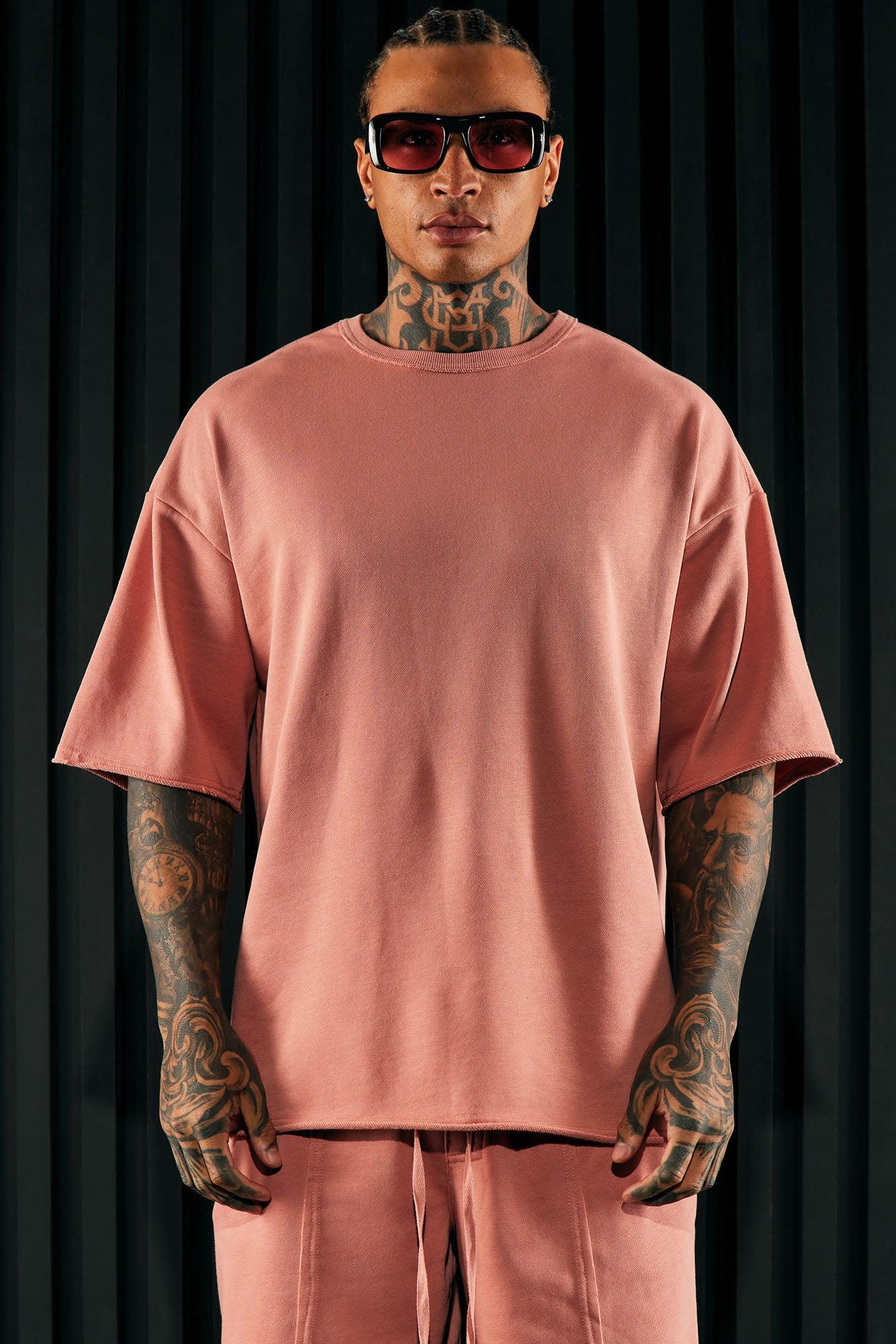 I Like How It Looks Oversized Terry Short Sleeve Tee - Mauve Product Image