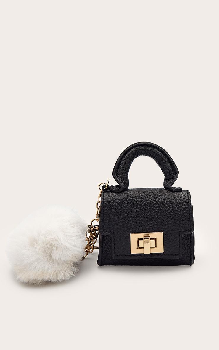 Black Mini Bag And Pom-pom Bag Charm Product Image