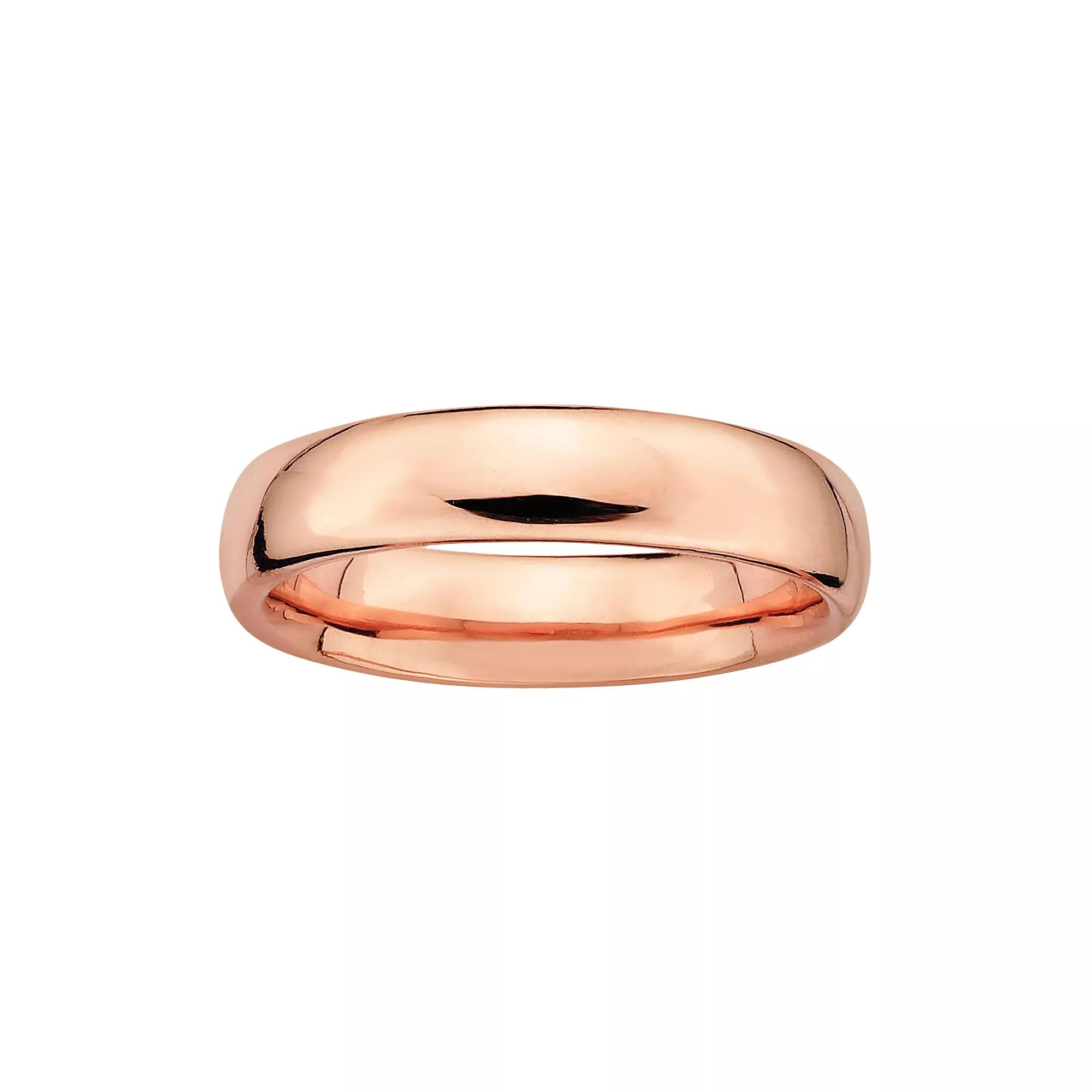 Stacks & Stones 18k Rose Gold Over Silver Stack Ring, Women's, Size: 7, Pink Product Image
