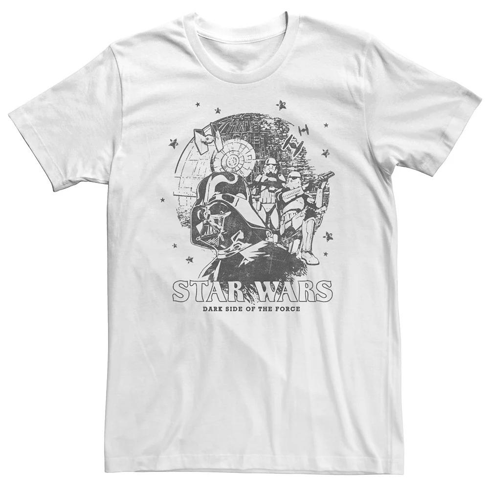 Big & Tall Star Wars Darth Vader Death Star Silhouette Dark Side Force Tee, Men's, Size: 5XL, White Product Image