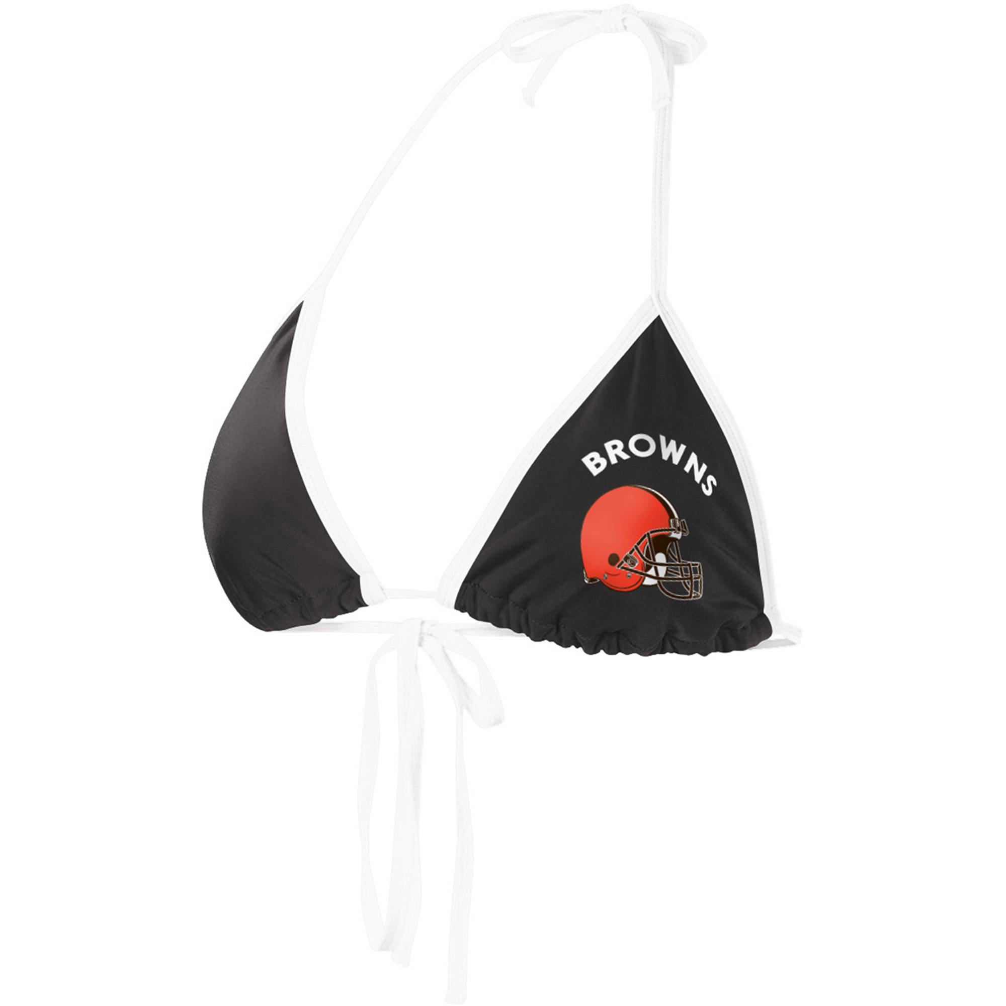 Women's G-III 4Her by Carl Banks Black Cleveland Browns Perfect Match Bikini Top, Size: Medium Product Image