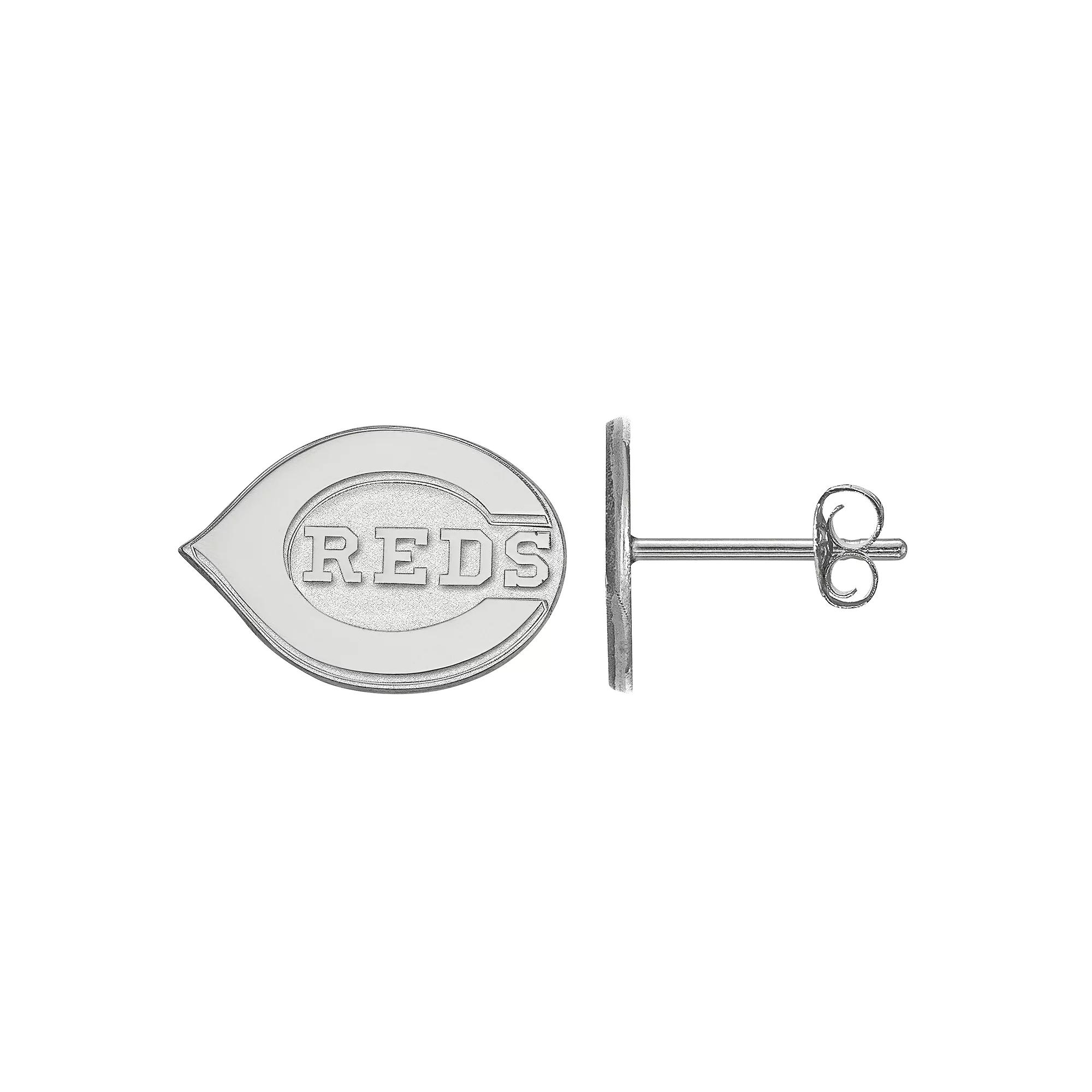 LogoArt Sterling Silver Cincinnati Reds Mini Stud Earrings, Women's, Size: 10MM Product Image