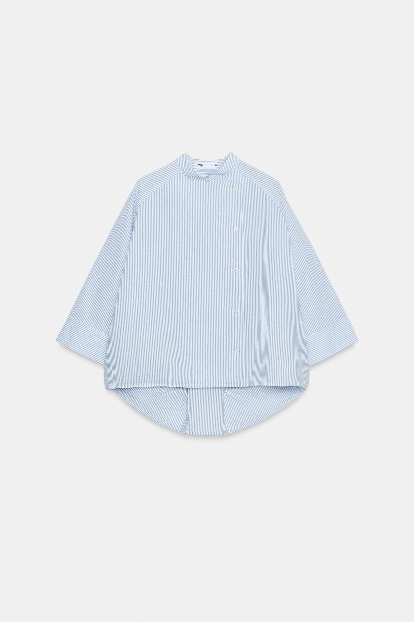 ZW COLLECTION ASYMMETRIC STRIPED SHIRT Product Image