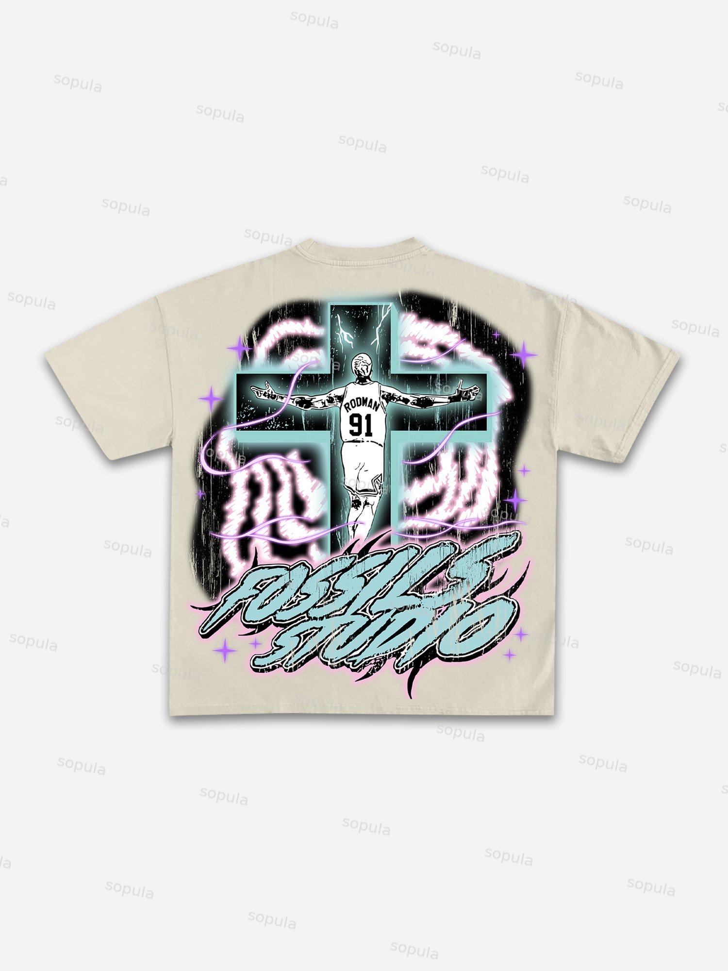 Vintage Basketball Legend Graphic Cotton White T-Shirt Product Image