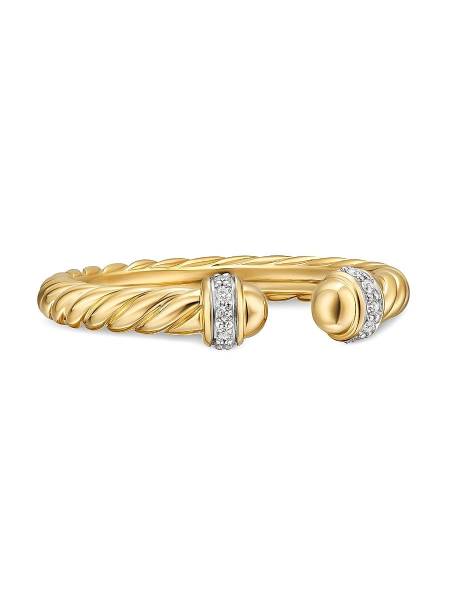 Womens Cable Band Open Ring in 18K Yellow Gold Product Image