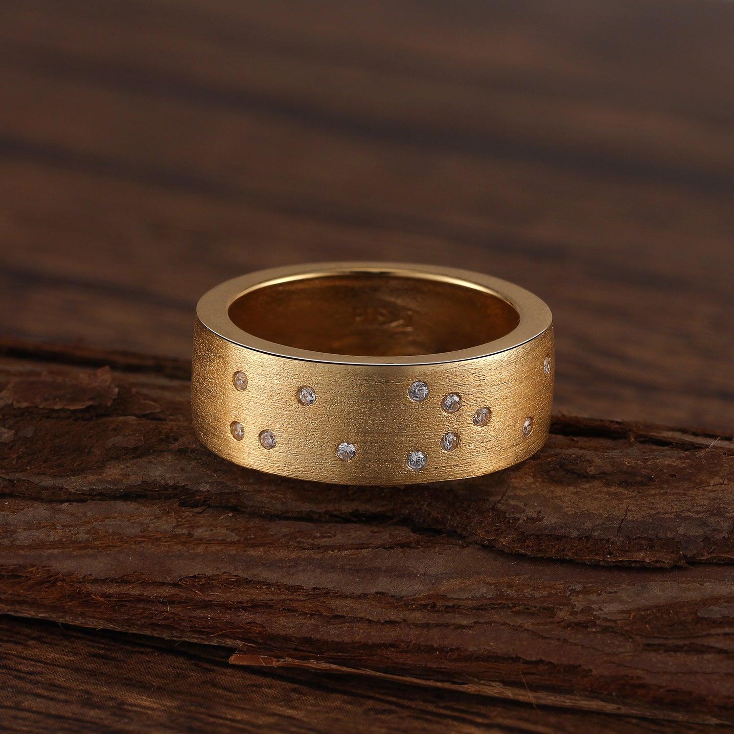 Touchstone HE>i Band Ring Brushed Gold Product Image