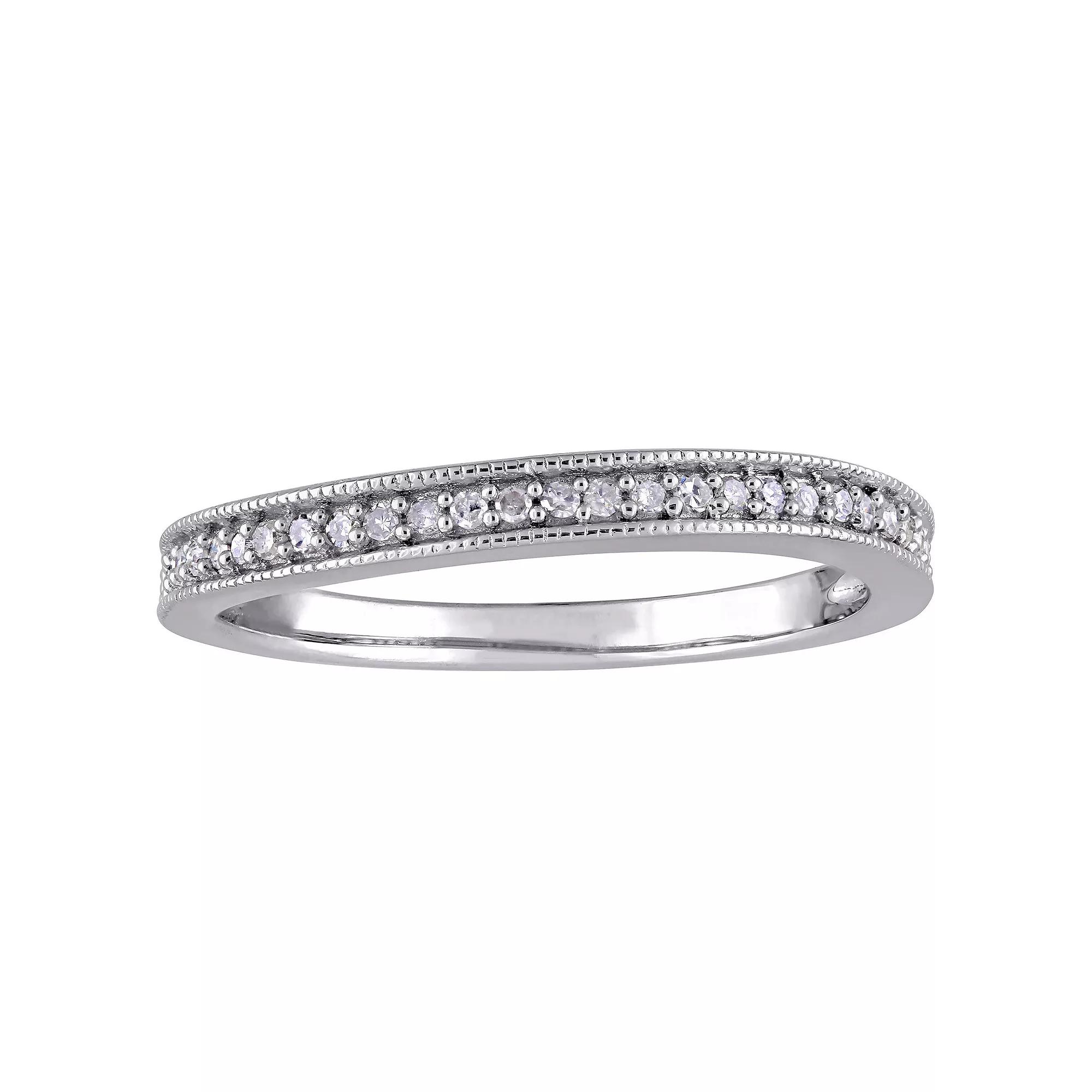 Stella Grace Sterling Silver 1/8 Carat T.W. Diamond Wedding Band, Women's, Size: 5 Product Image