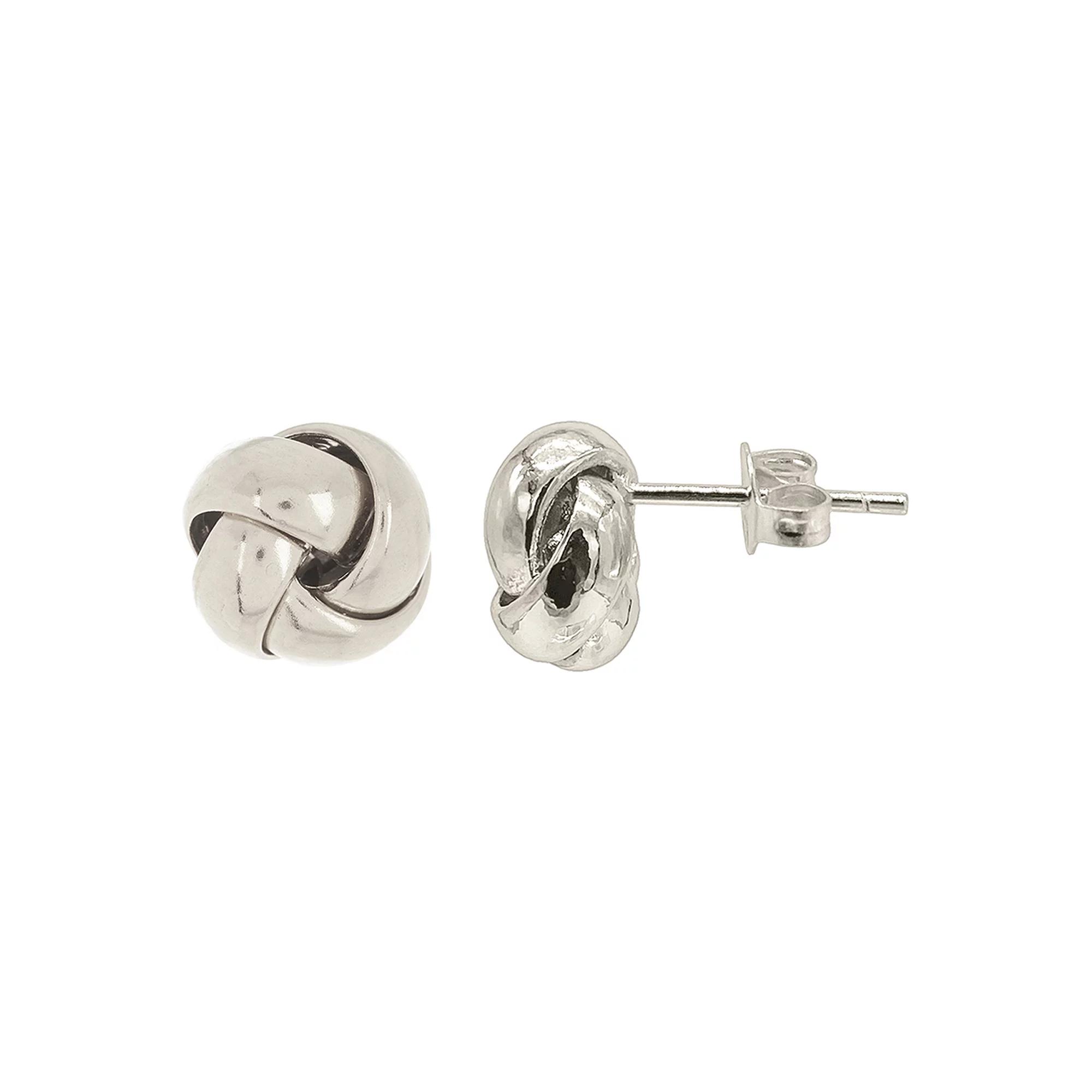 Adornia Silver Tone Knot Stud Earrings, Women's Product Image