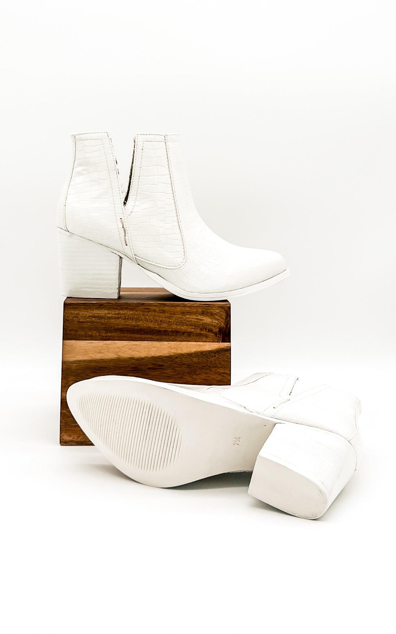 Tarim Bootie in White Croc (Online Exclusive) Product Image