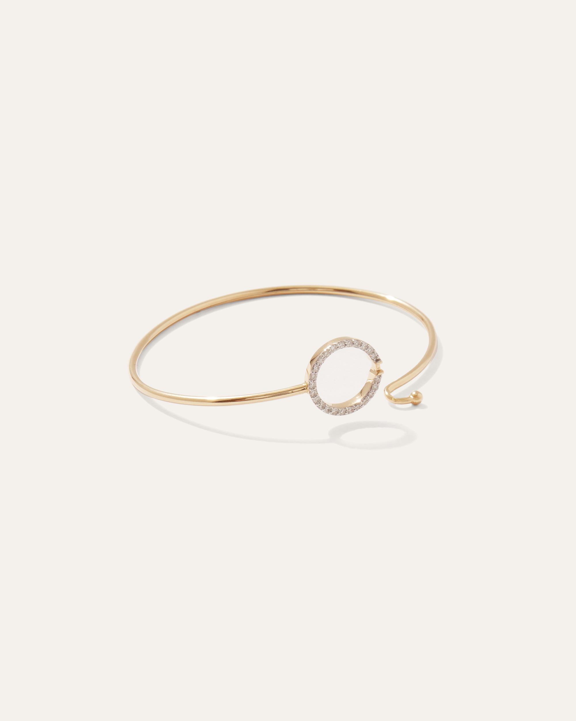 Quince | Women's 14K Gold Diamond Circle Bangle Bracelet Product Image