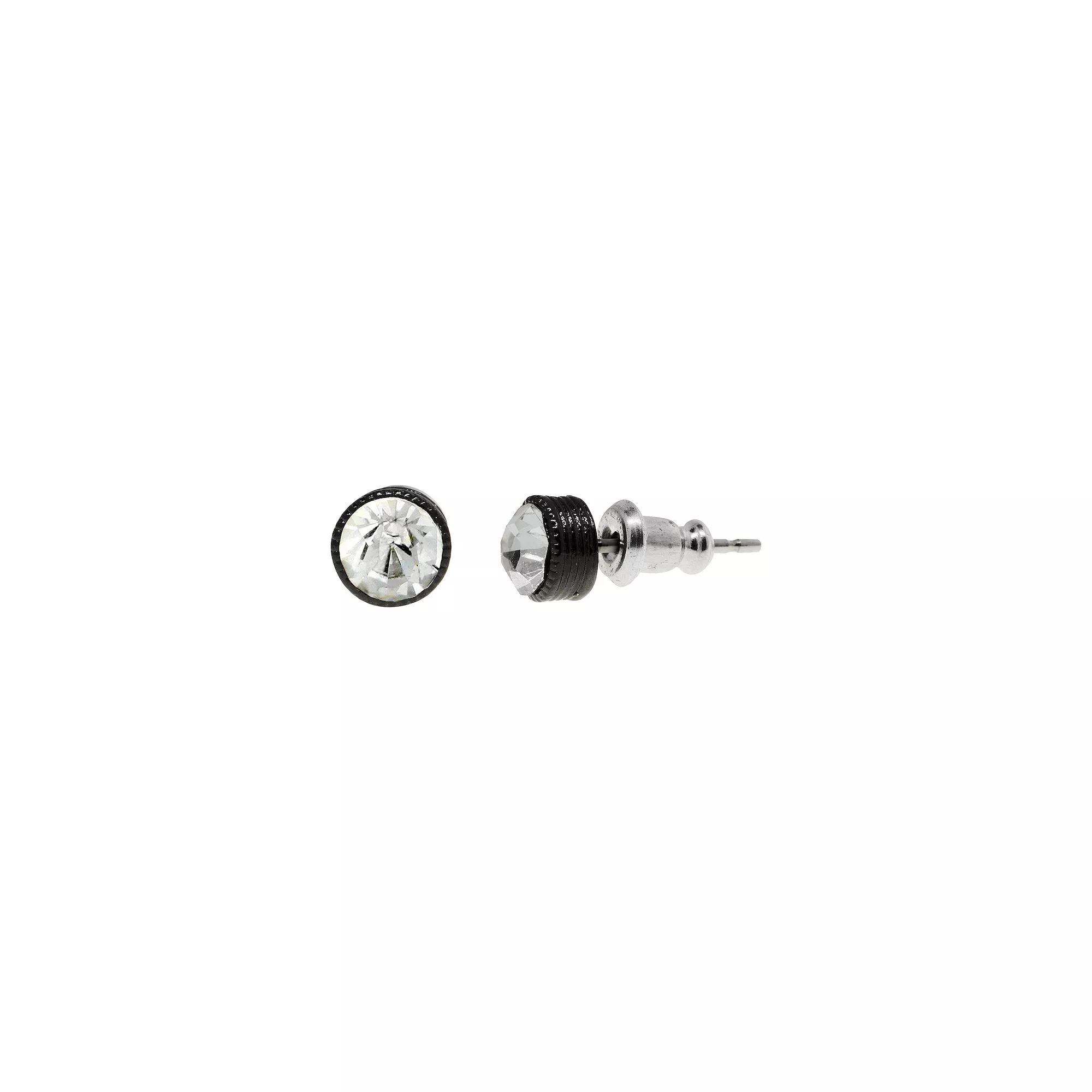 1928 Black Tone Crystal Small Stud Earrings, Women's Product Image