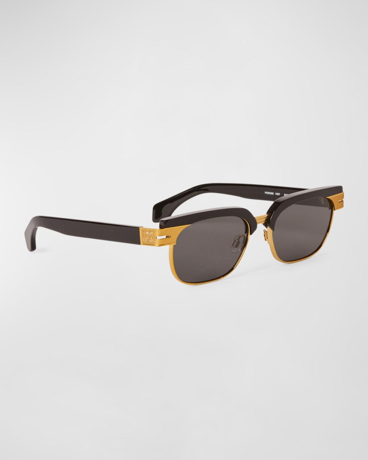 Mens Fortuna Acetate and Metal Round Sunglasses Product Image