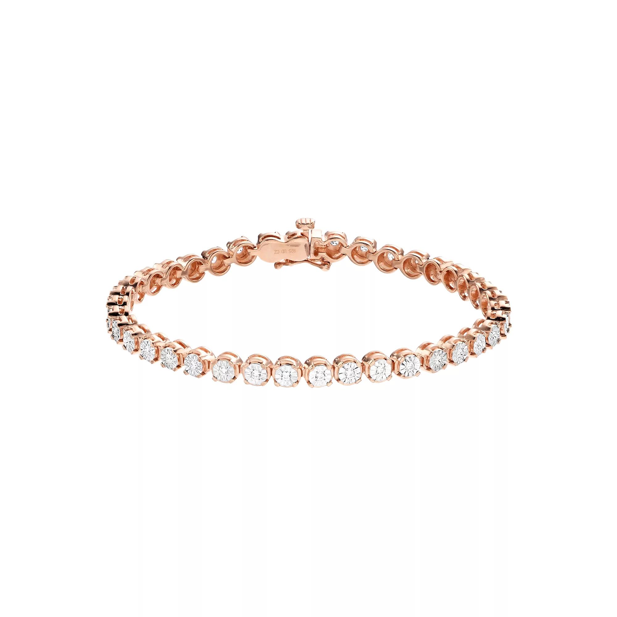 Diamond Brilliance 1/2 Carat T.W. Lab-Created Diamond Bracelet, Women's, Size: 7", Pink Tone Product Image