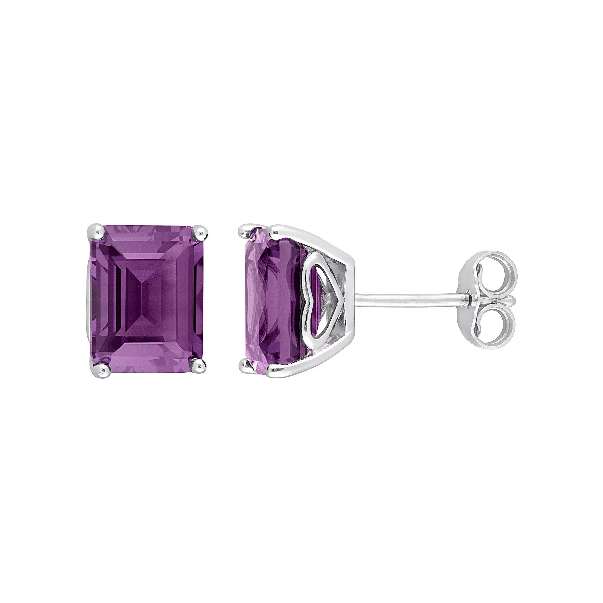Stella Grace Sterling Silver & Gemstone Stud Earrings, Women's, Simulated Alexandrite Product Image