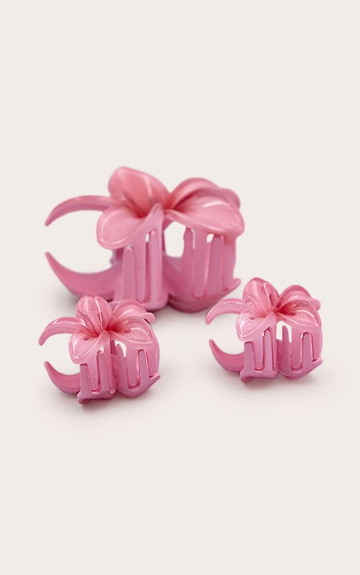 Pink Gradient Lily Flower Hair Clip Set Product Image