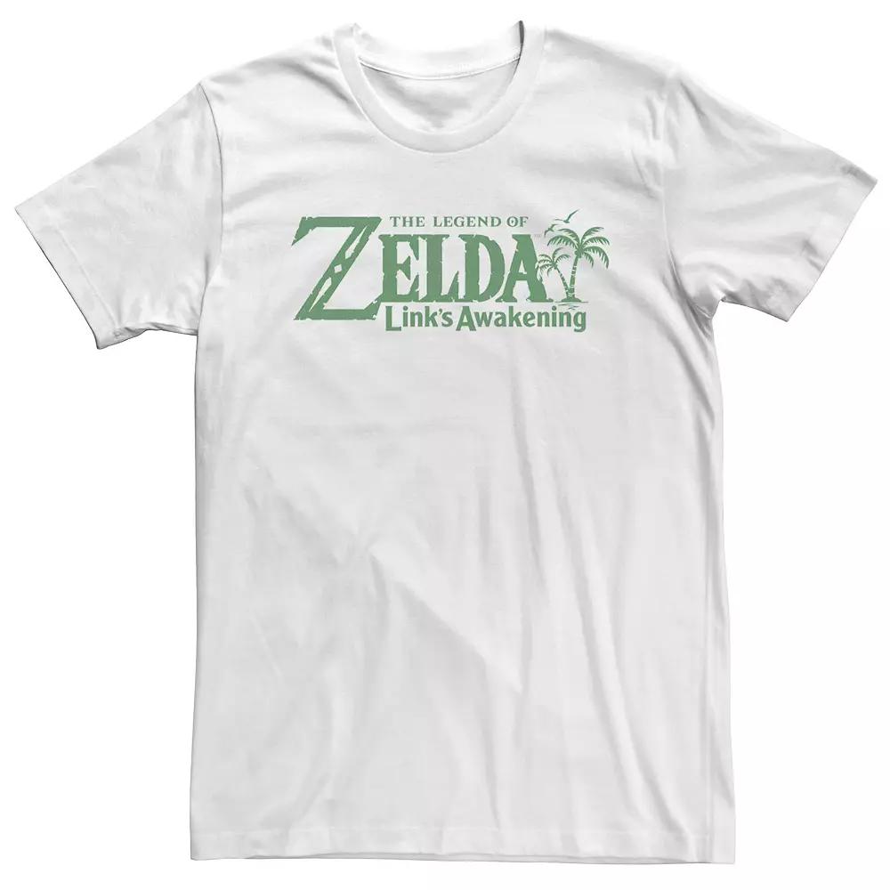 Big & Tall Nintendo The Legend Of Zelda Links Awakening Palm Tree Green Text Logo Tee, Men's,  Product Image