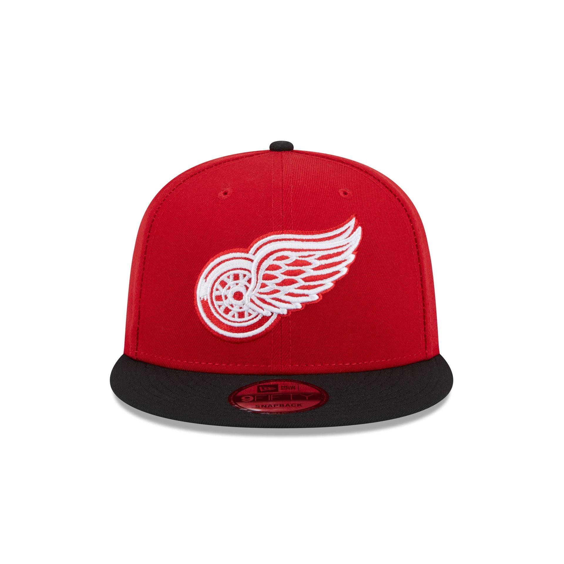 Detroit Red Wings Black Visor 9FIFTY Snapback Hat Male Product Image