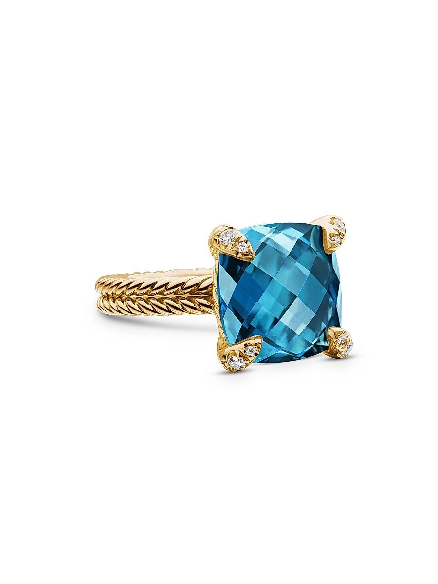 Womens Chatelaine Ring in 18K Yellow Gold with Pav Diamonds Product Image