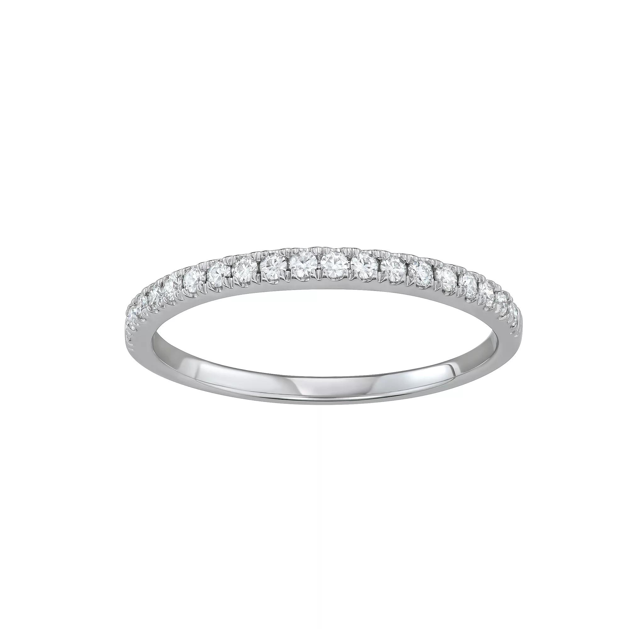 Charles & Colvard 14k Gold 1/4 Carat T.W. Lab-Created Moissanite Wedding Band, Women's,  Product Image