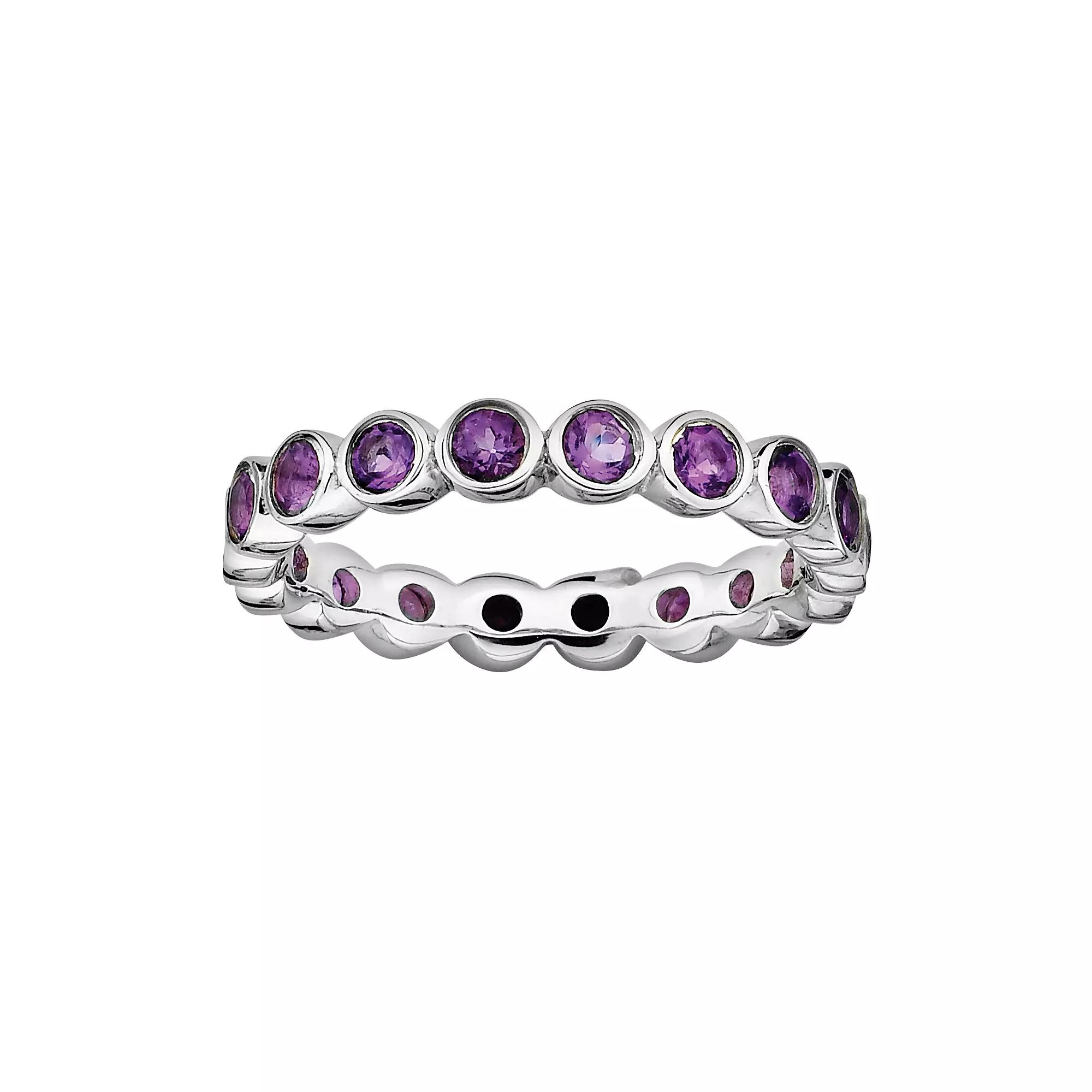 Stacks & Stones Sterling Silver Amethyst Stack Ring, Women's, Size: 10 Product Image