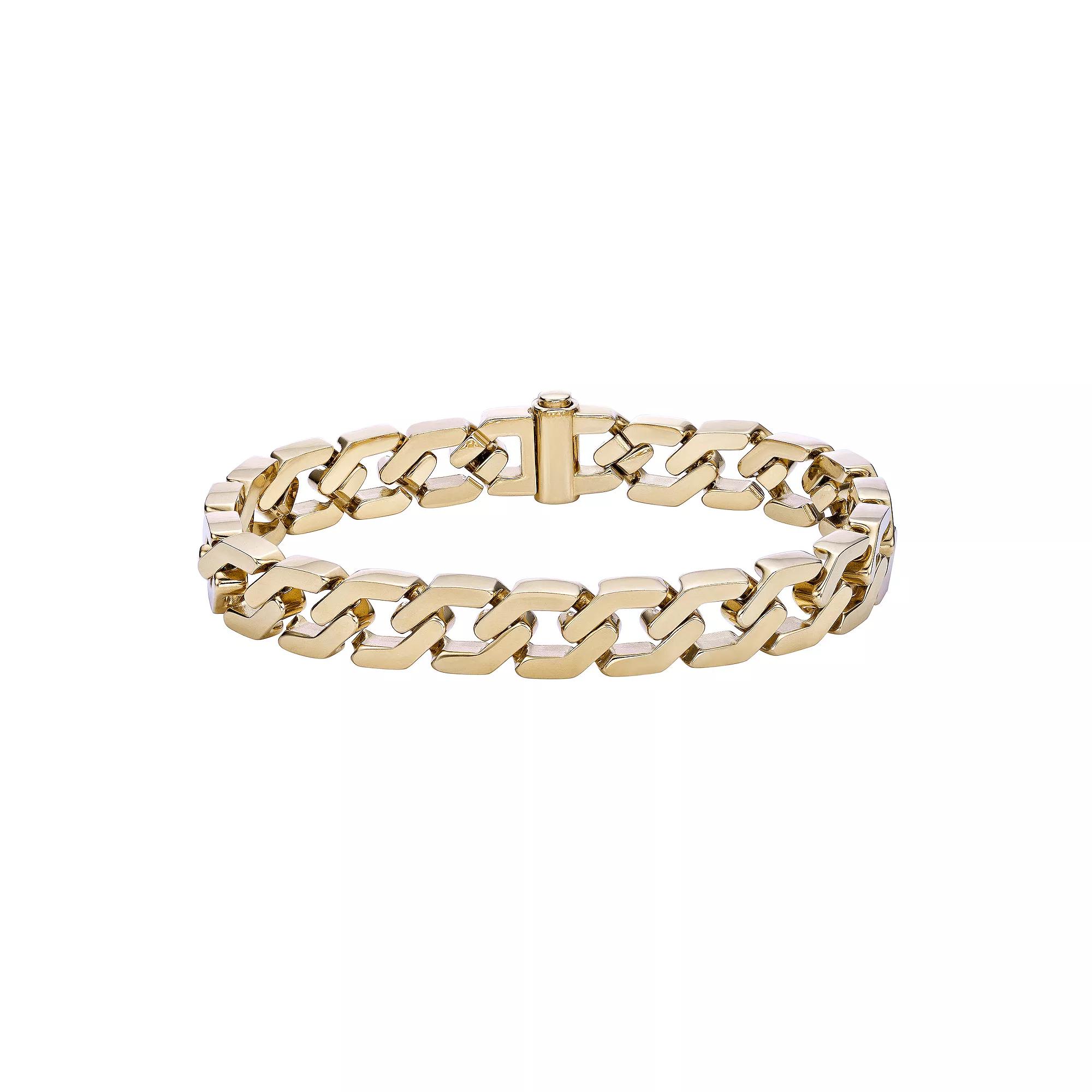 Men's LYNX Gold Ion-Plated Stainless Steel Chain Link Bracelet, Size: 8.5", Gold Tone Product Image