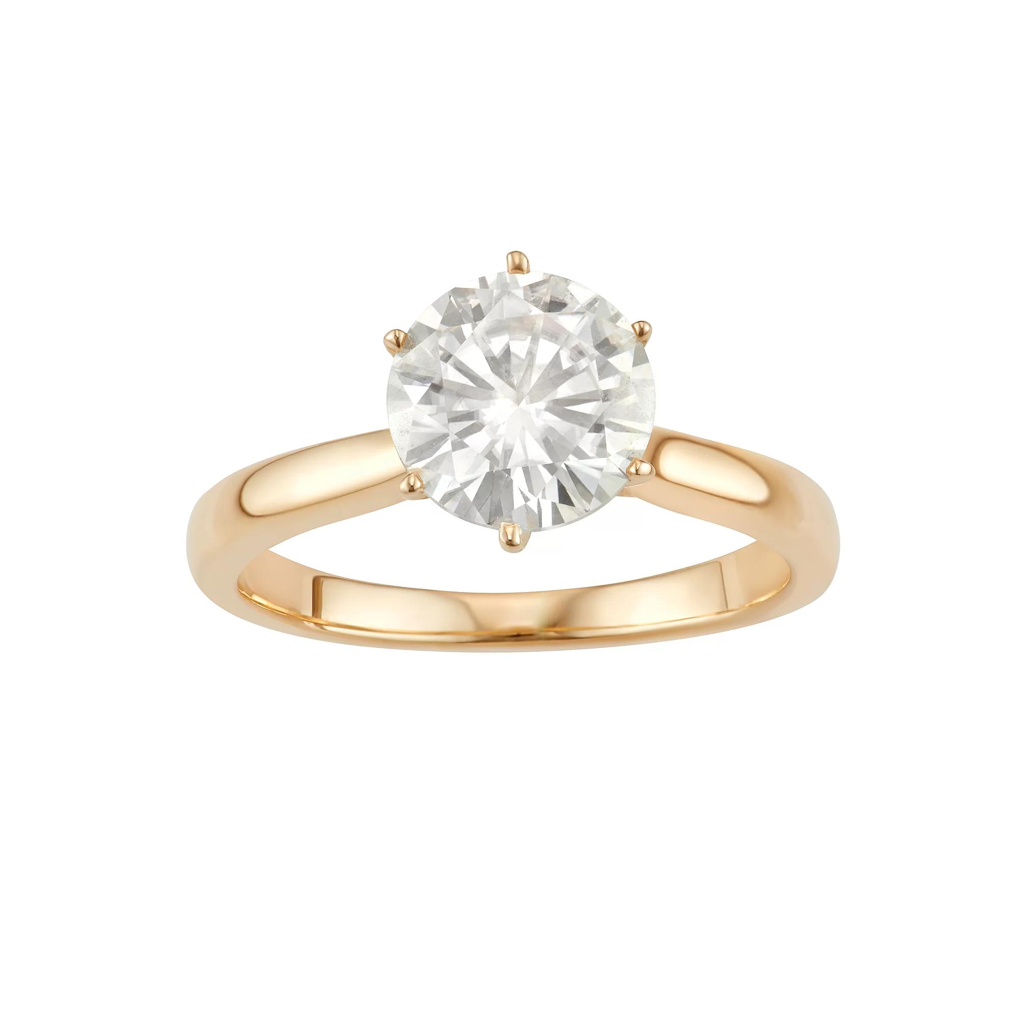 14k Gold 1 9/10 Carat T.W. Lab-Created Moissanite 6-Prong Solitaire Ring, Women's, Size: 8, White Product Image