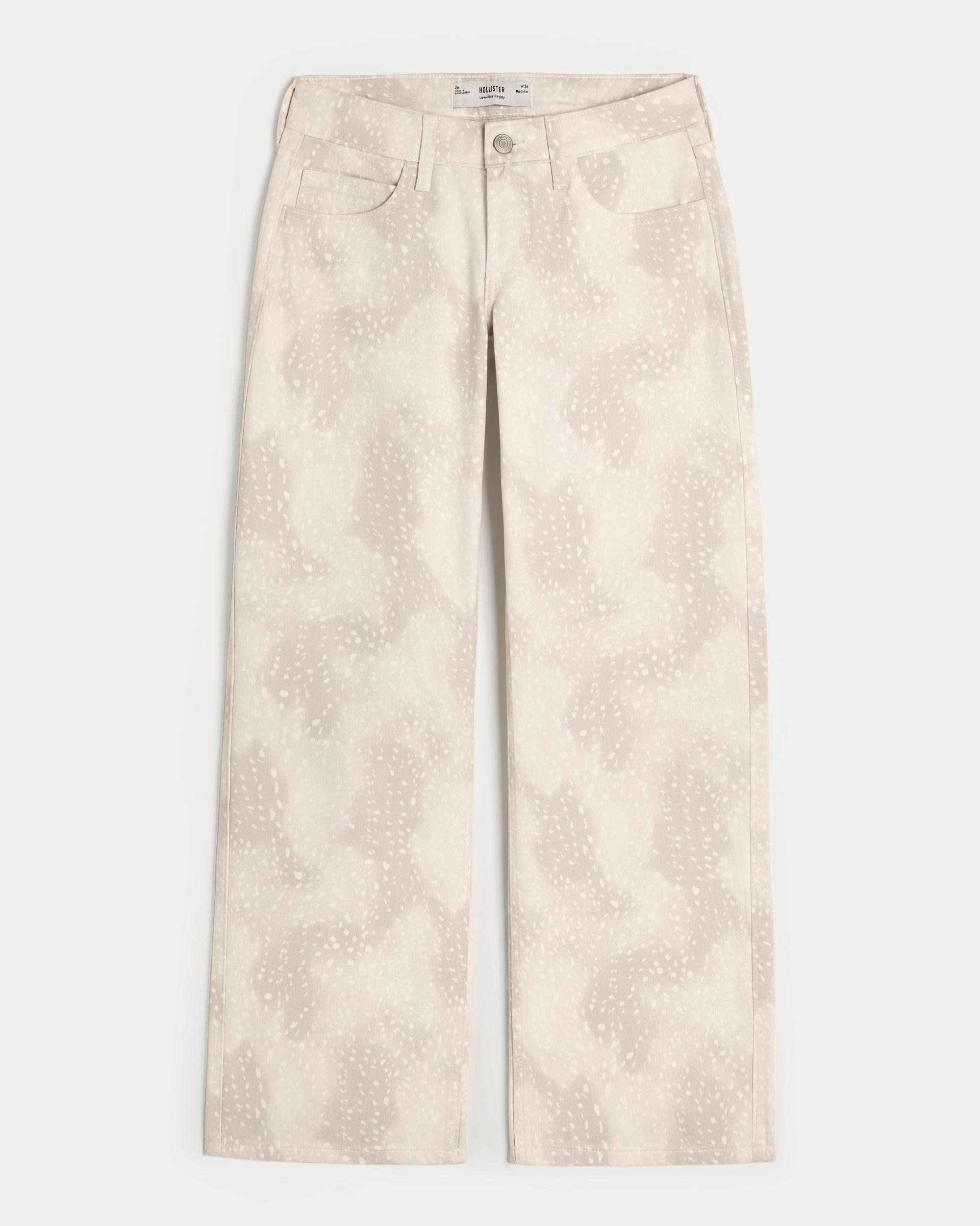 Low-Rise Doe Print Baggy Jeans Product Image