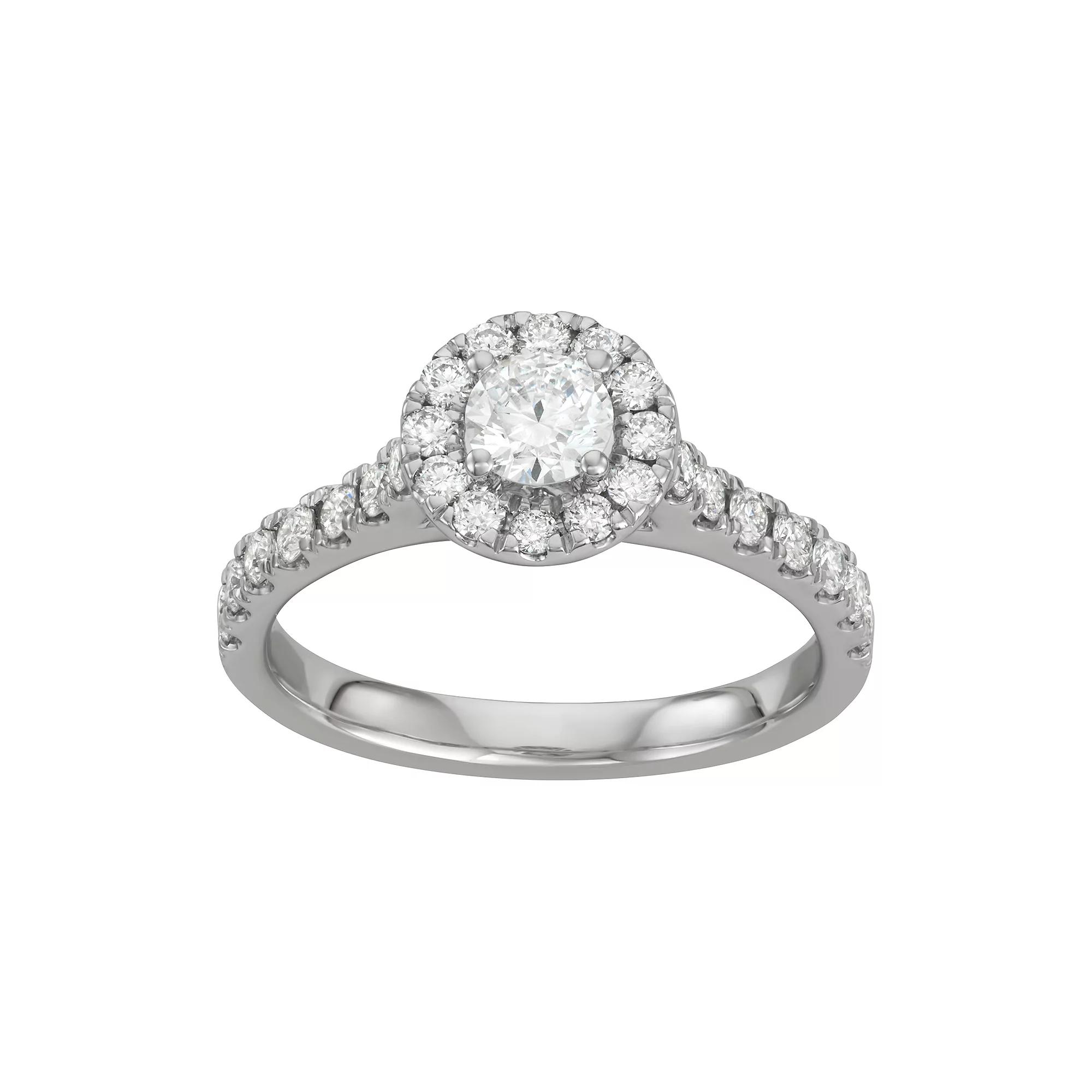 Evolv 14k White Gold 1 Carat T.W. IGI Certified Lab-Grown Diamond Halo Ring, Women's, Size: 8 Product Image
