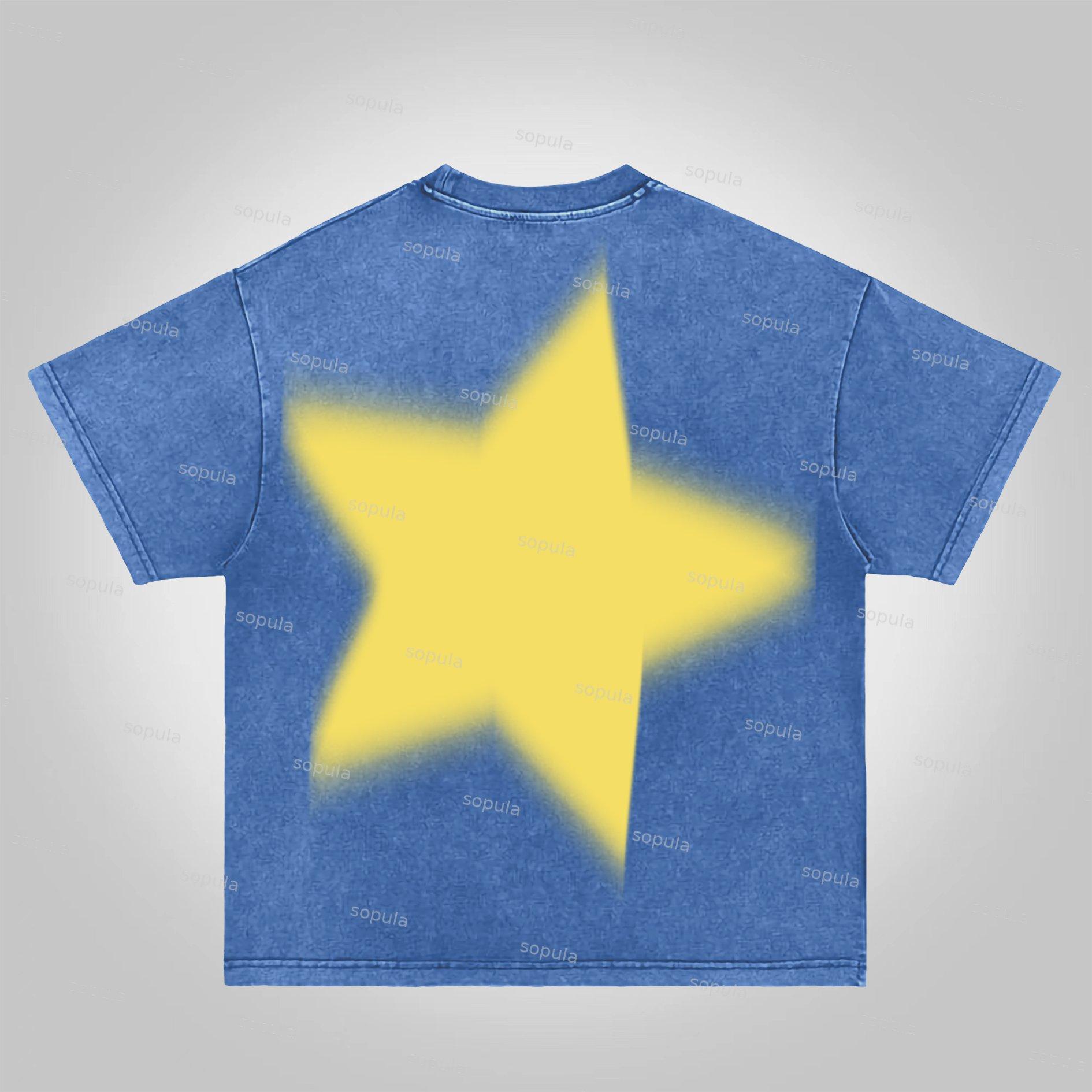 Sopula Virtual Shadow Graphic Acid Wash T-shirt Product Image