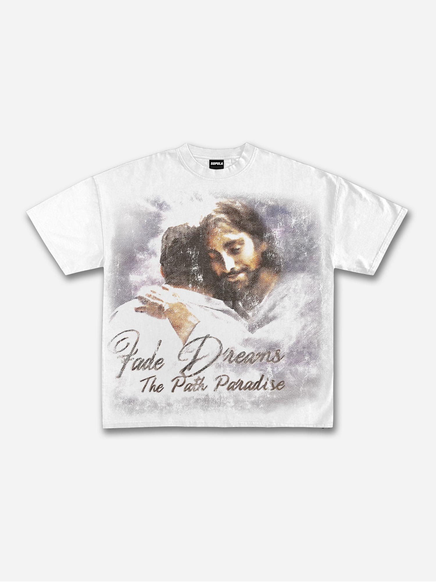 Vintage Jesus The Path To Paradise Graphic Cotton T-shirt Product Image