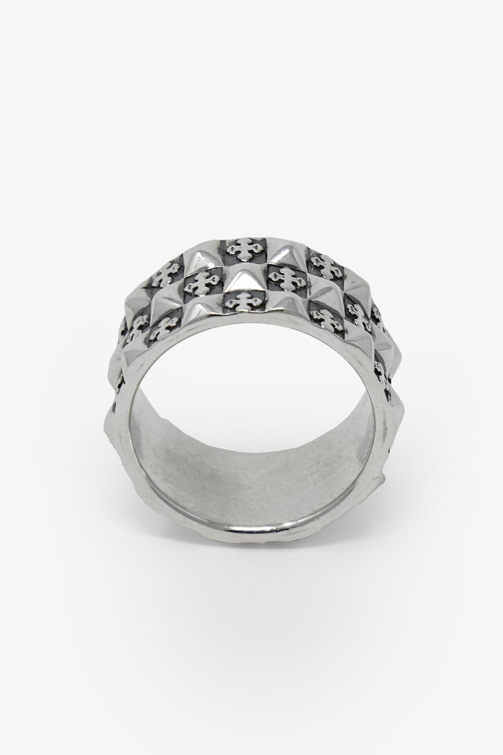Pyramid Cross Sterling Silver Ring - Silver Product Image