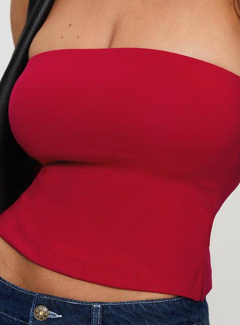 Aurorah Strapless Top Red Product Image