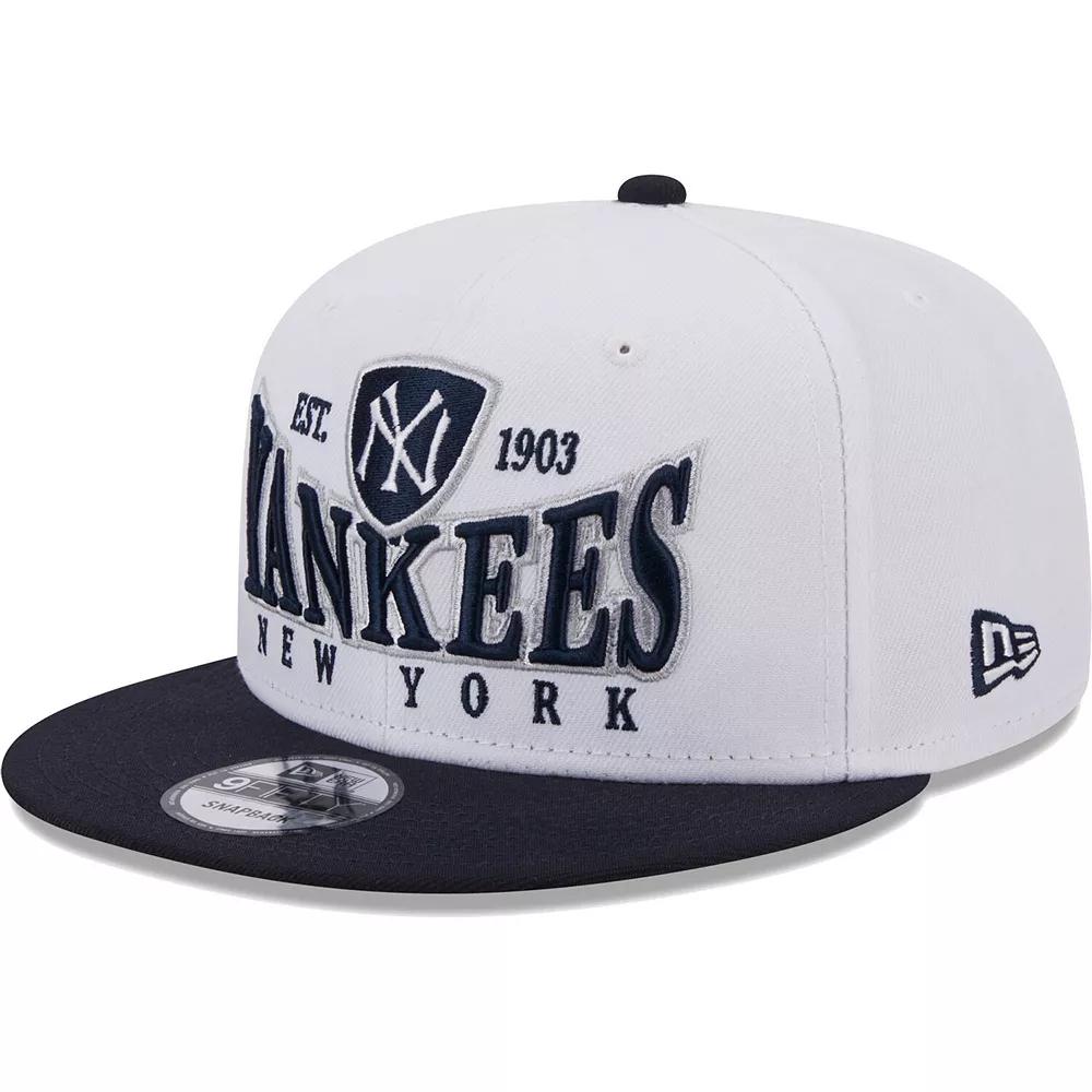Men's New Era White/Navy New York Yankees Crest 9FIFTY Snapback Hat Product Image