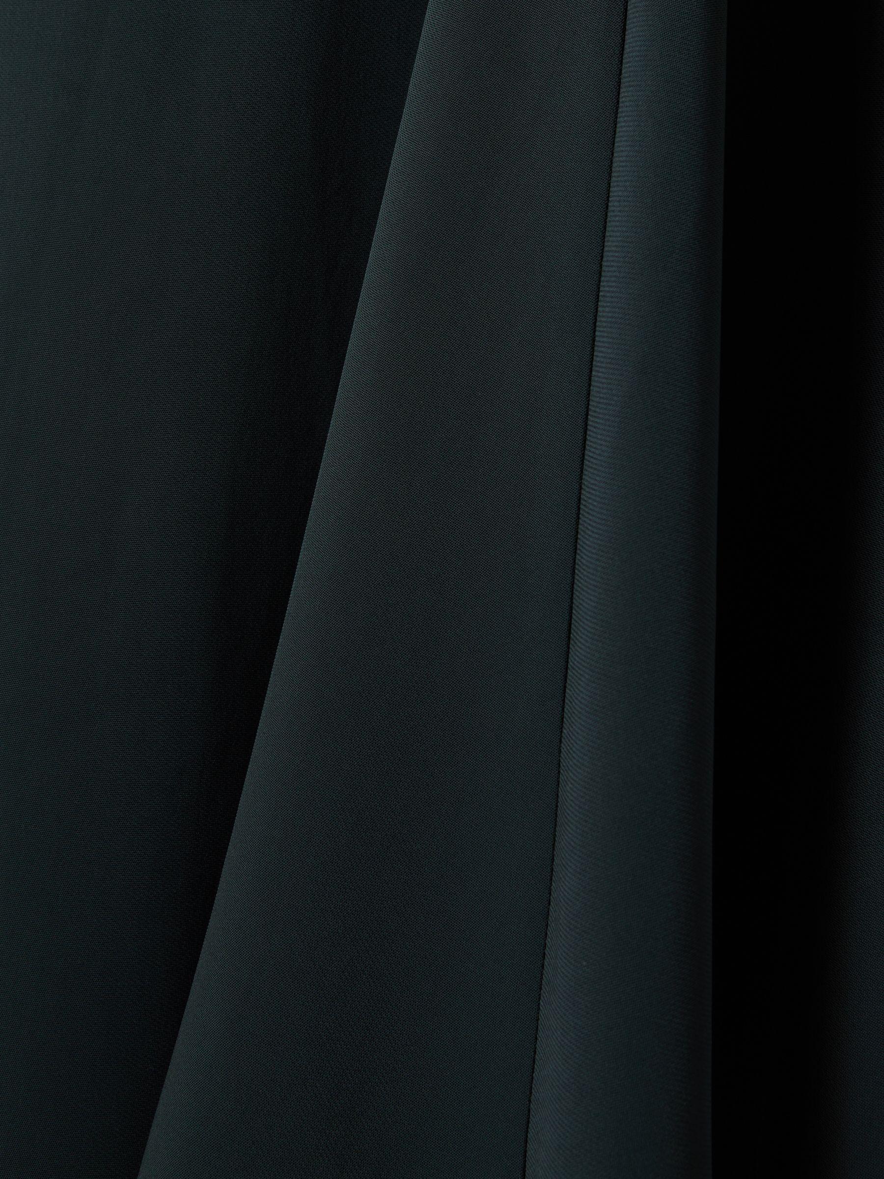 Fitted Asymmetric Midi Dress in Dark Green Product Image