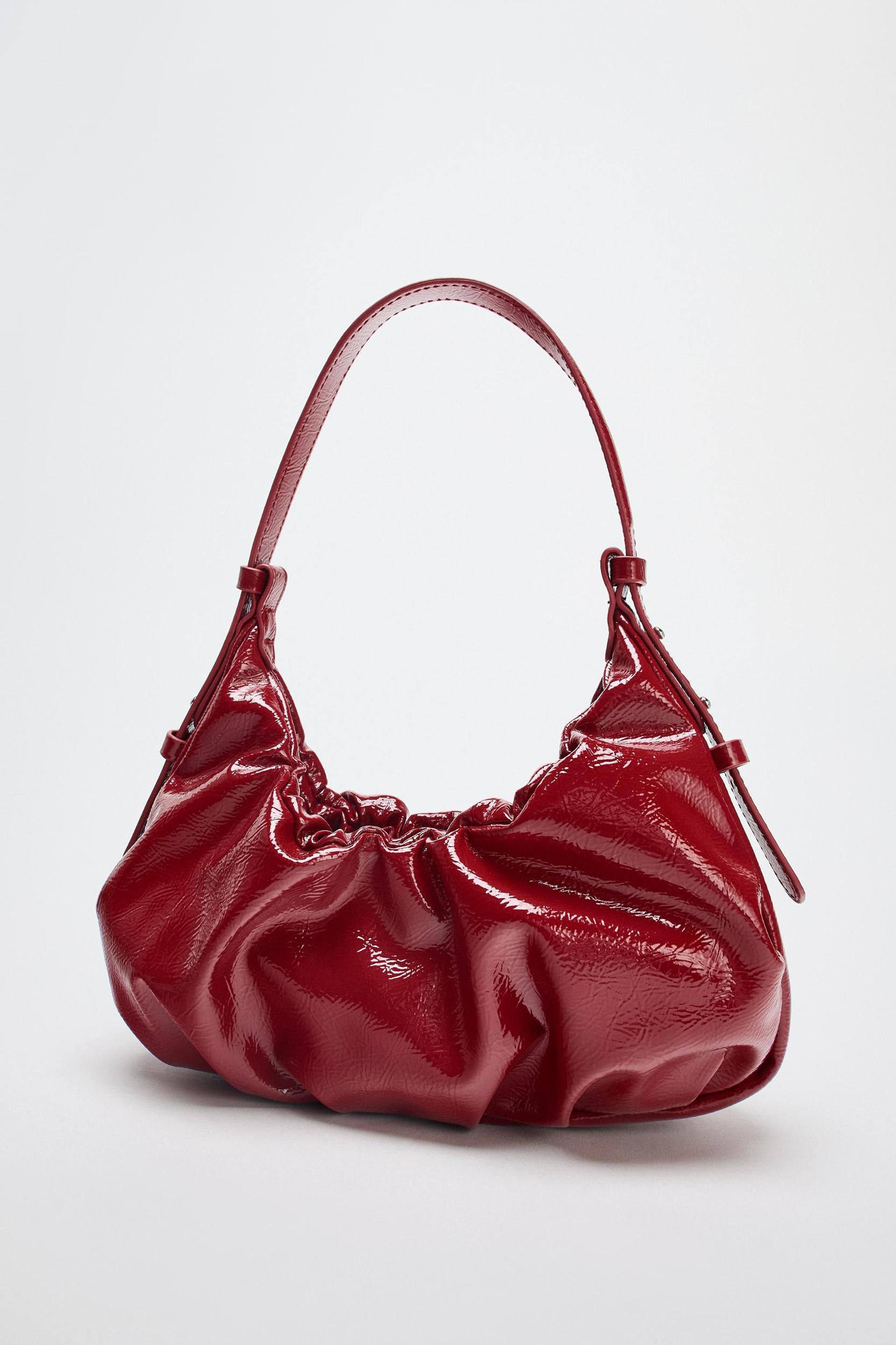 CRACKLE-EFFECT RUCHED BAG Product Image
