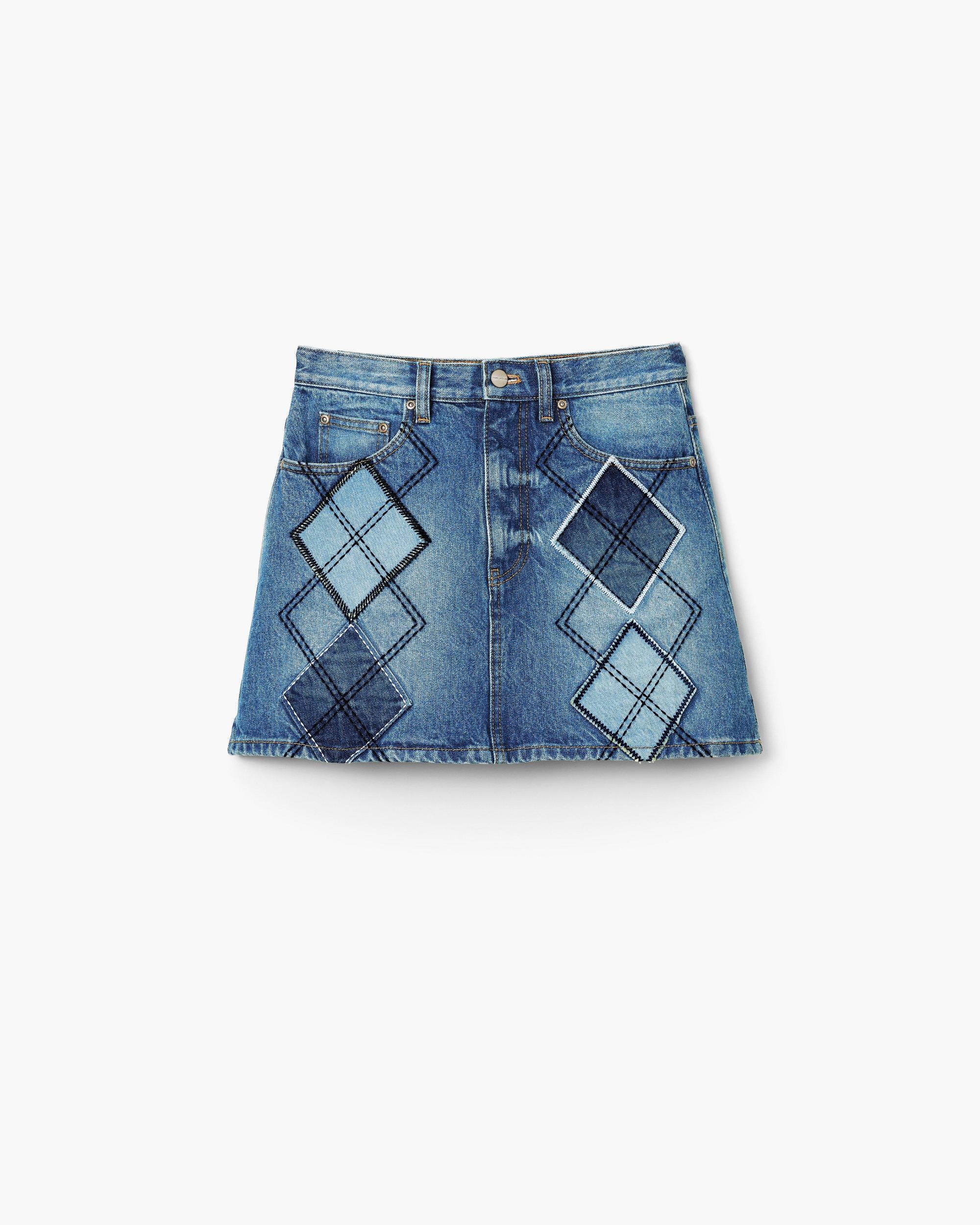 Argyle Patchwork Mini Skirt Product Image