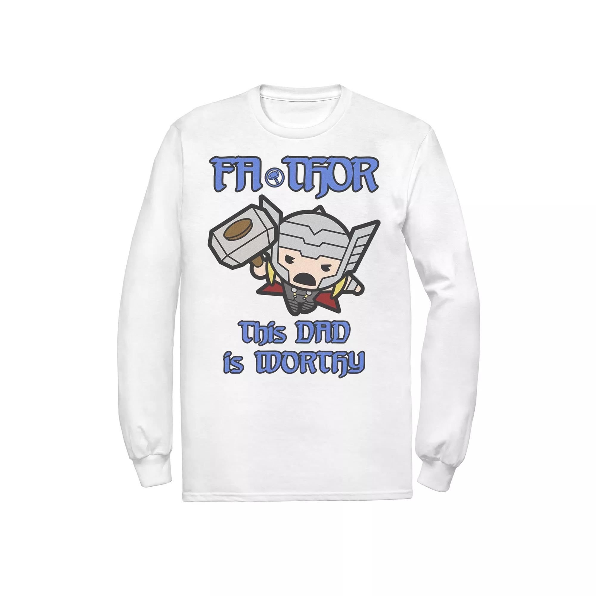 Men's Marvel Fa-Thor Kawaii Thor This Dad Is Worthy Father's Day Tee,  Product Image
