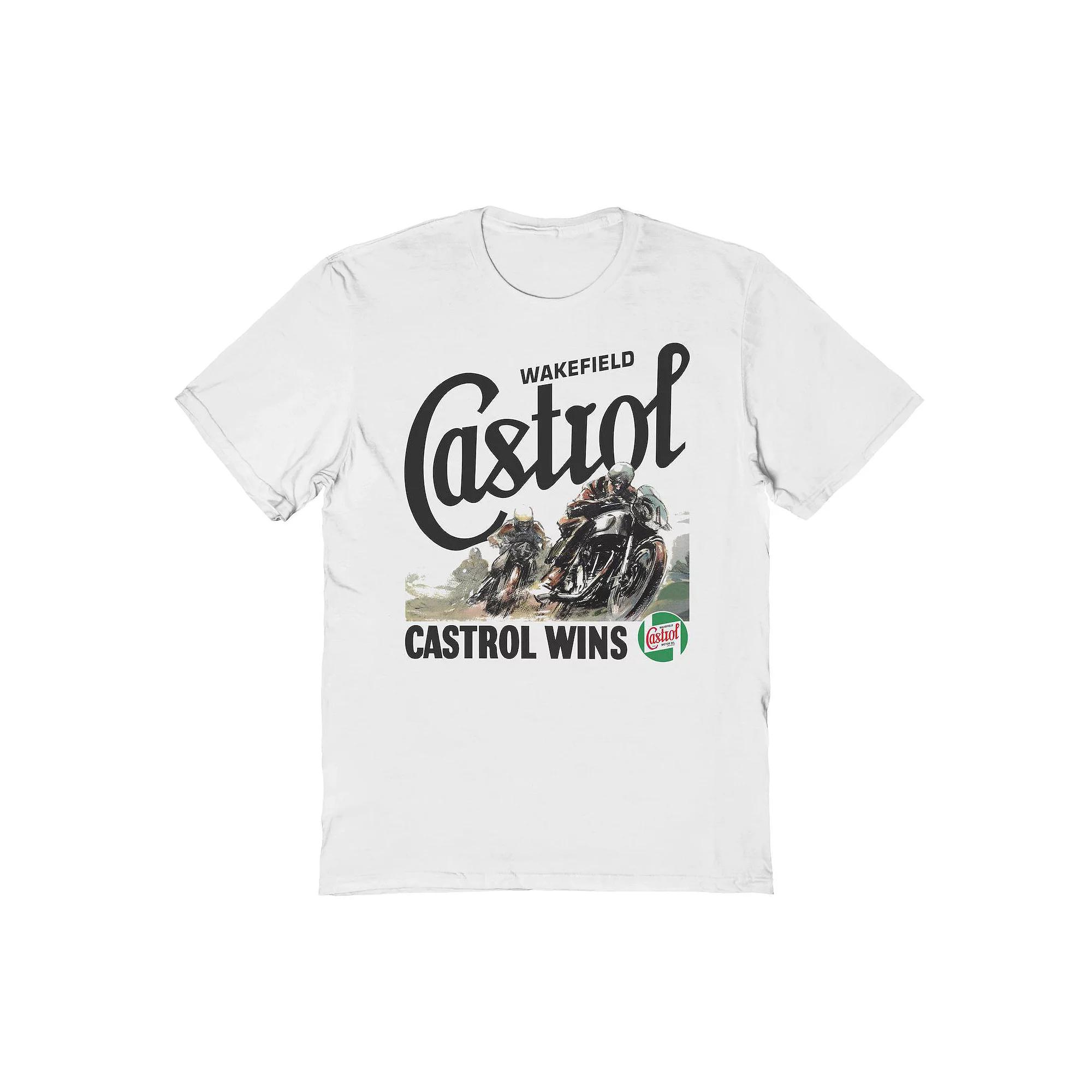 Men's Castrol Wins Ringer Graphic Tee, Size: XL, White Product Image