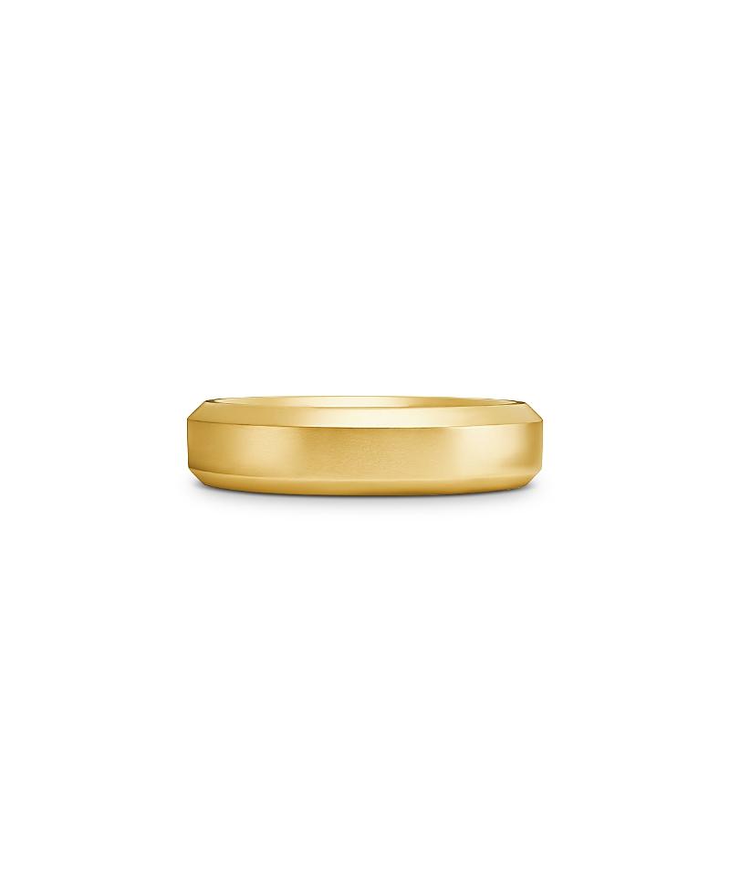 Mens Beveled Band Ring in 18K Yellow Gold, 6mm Product Image