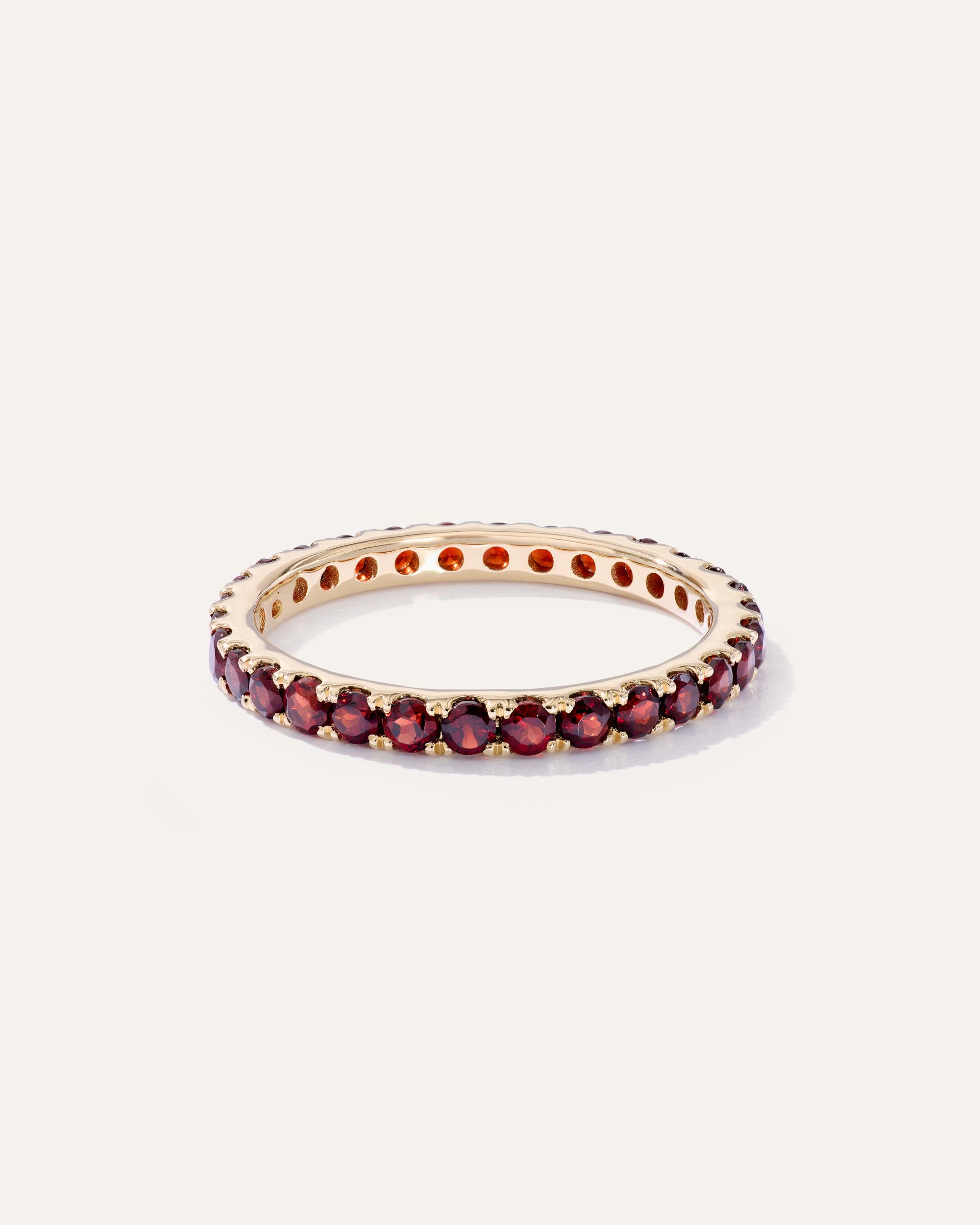 Quince | Women's 14K Gold Gemstone Pave Eternity Band Rings Product Image