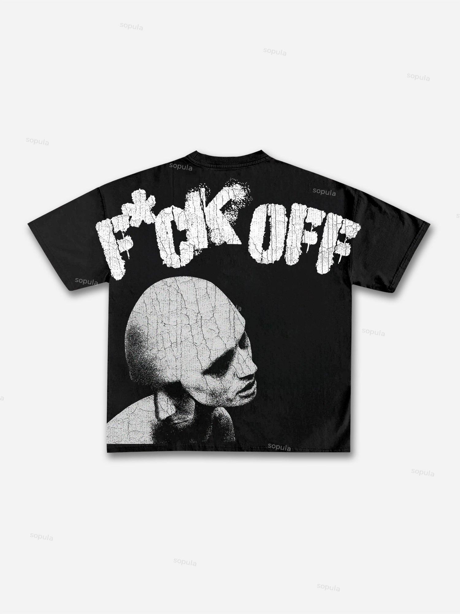 F*ck Off Portrait Graphic Cotton T-shirt Product Image