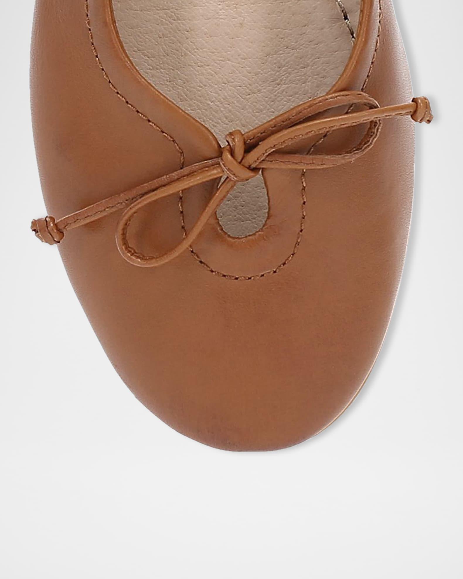 Emma Leather Bow Ballerina Flats Product Image