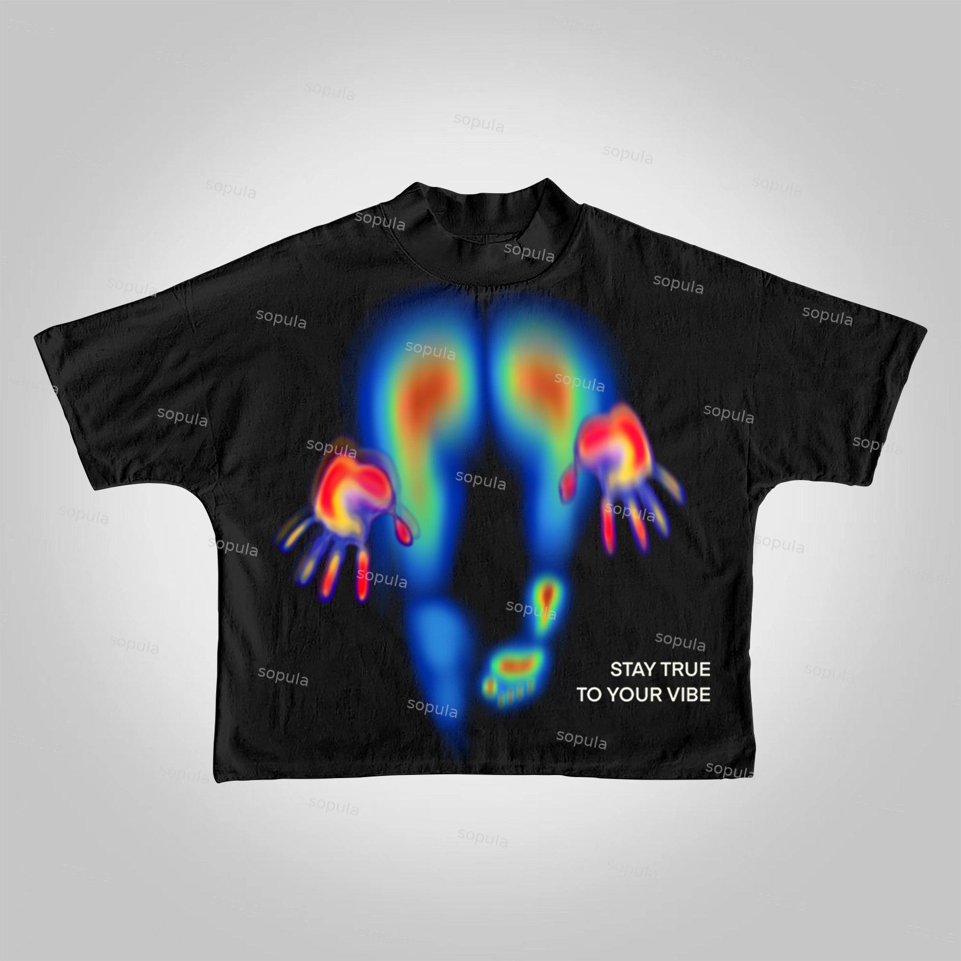 Sopula Abstract Graphics Of Heat-Sensitive Characters Cropped T-Shirts Product Image