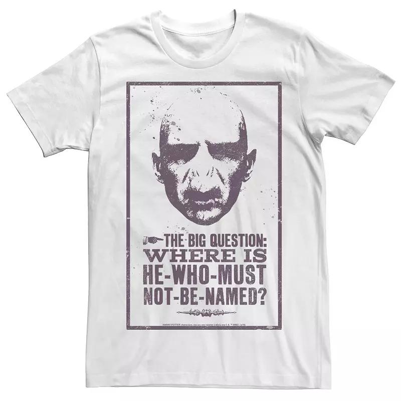 Men's Harry Potter Deathly Hallows Voldemort Where Is He Poster Graphic Tee,  Product Image