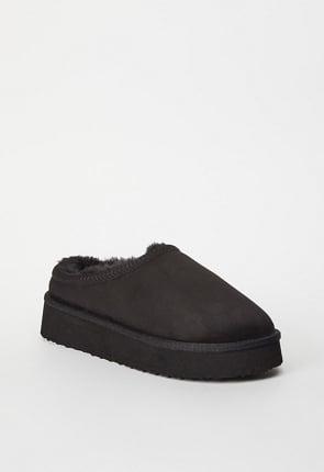 JustFab Margaux Platform Loafer Pump Womens Black/ White Size 8.5 Product Image